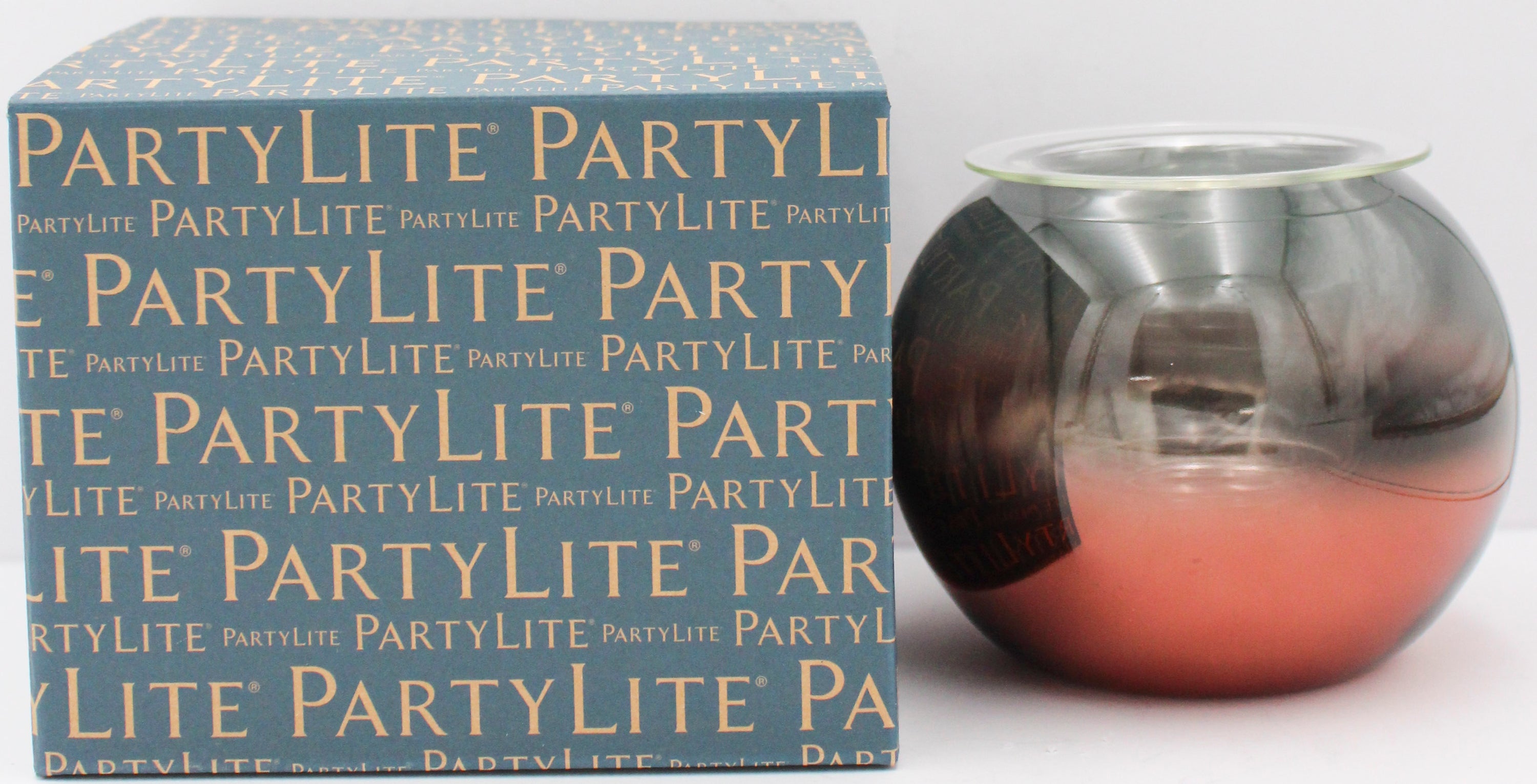 PARTYLITE SILVERY COPPER TEALIGHT HOLDER 4 1/2"D x 3 1/2"H