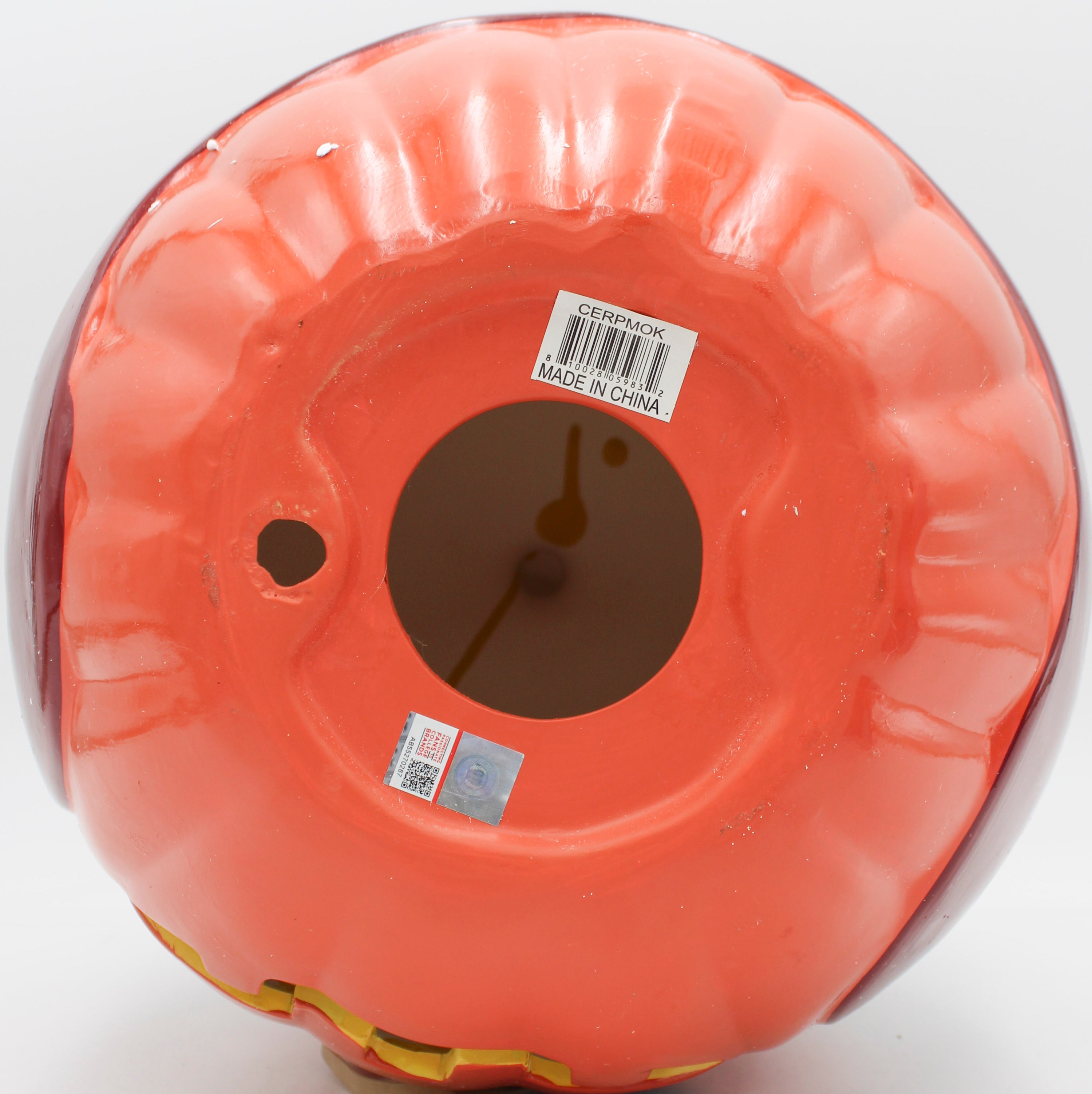 OFFICIALLY LICENCED OKLAHOMA SOONERS CERAMIC PUMPKIN HELMET 10"