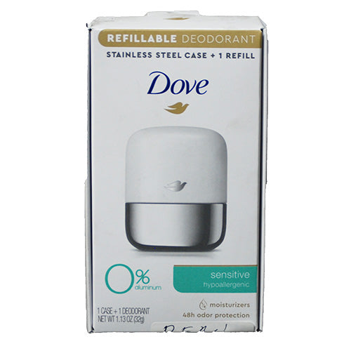 DOVE DS REFILLABLE DEODORANT 1.13OZ/CASE+1REFILL-SENSITIVE EXP 1/24
