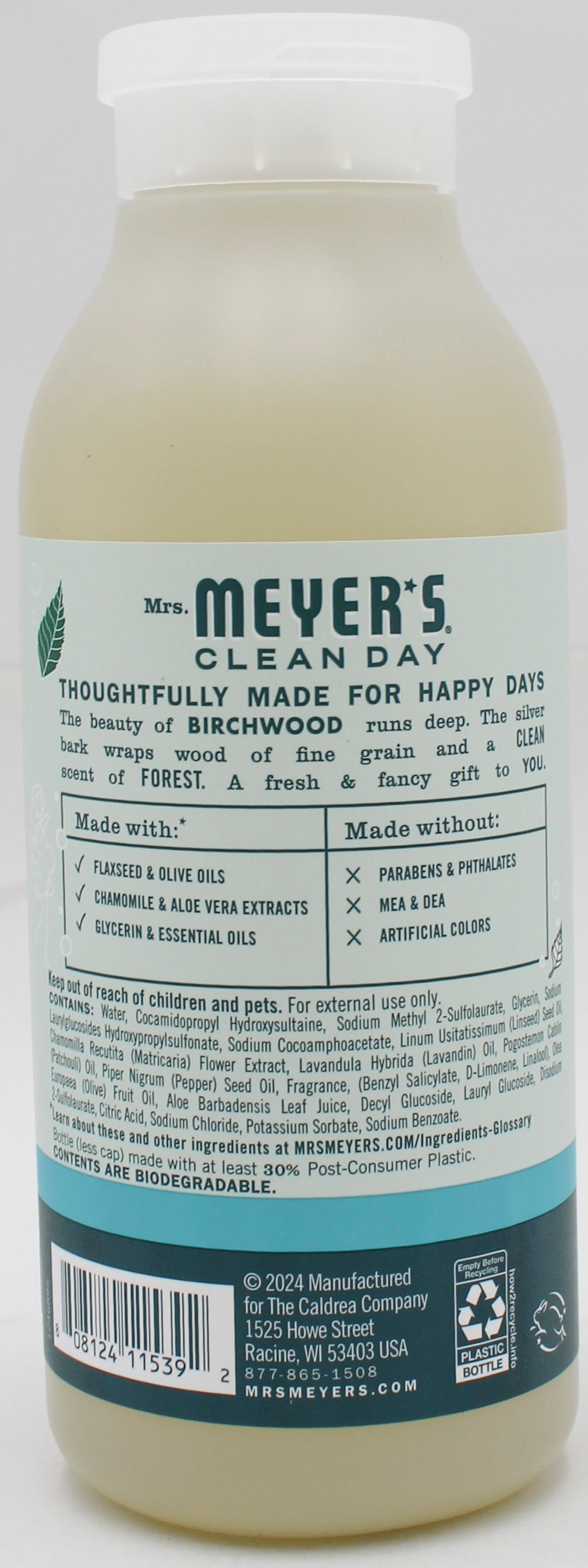 Mrs. Meyer's Body Wash Birchwood 16oz US Case