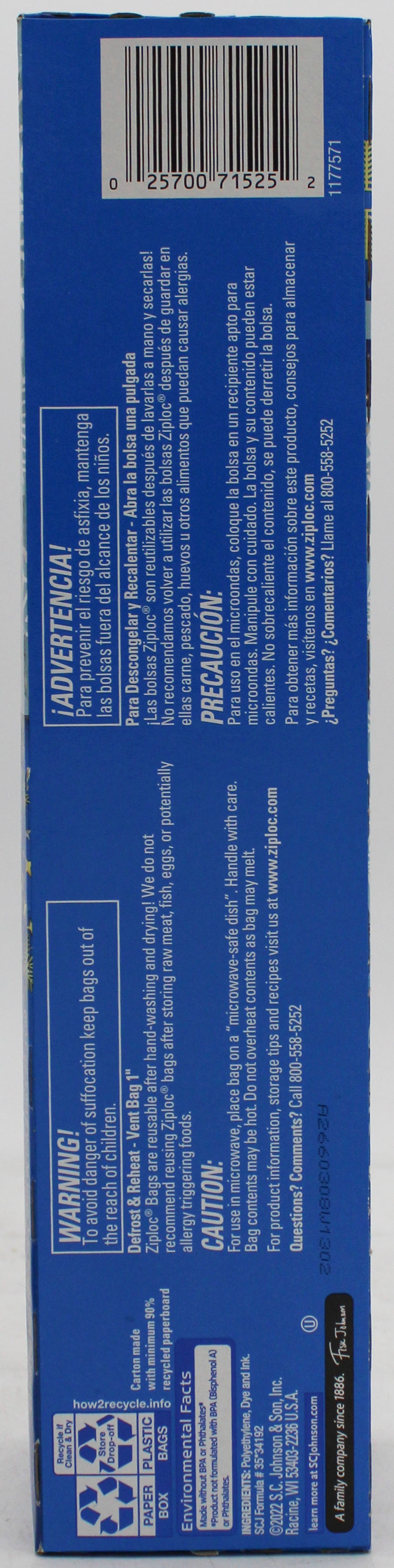 SP ZIPLOC BAG HOLIDAY FREEZER 14CT GALLON