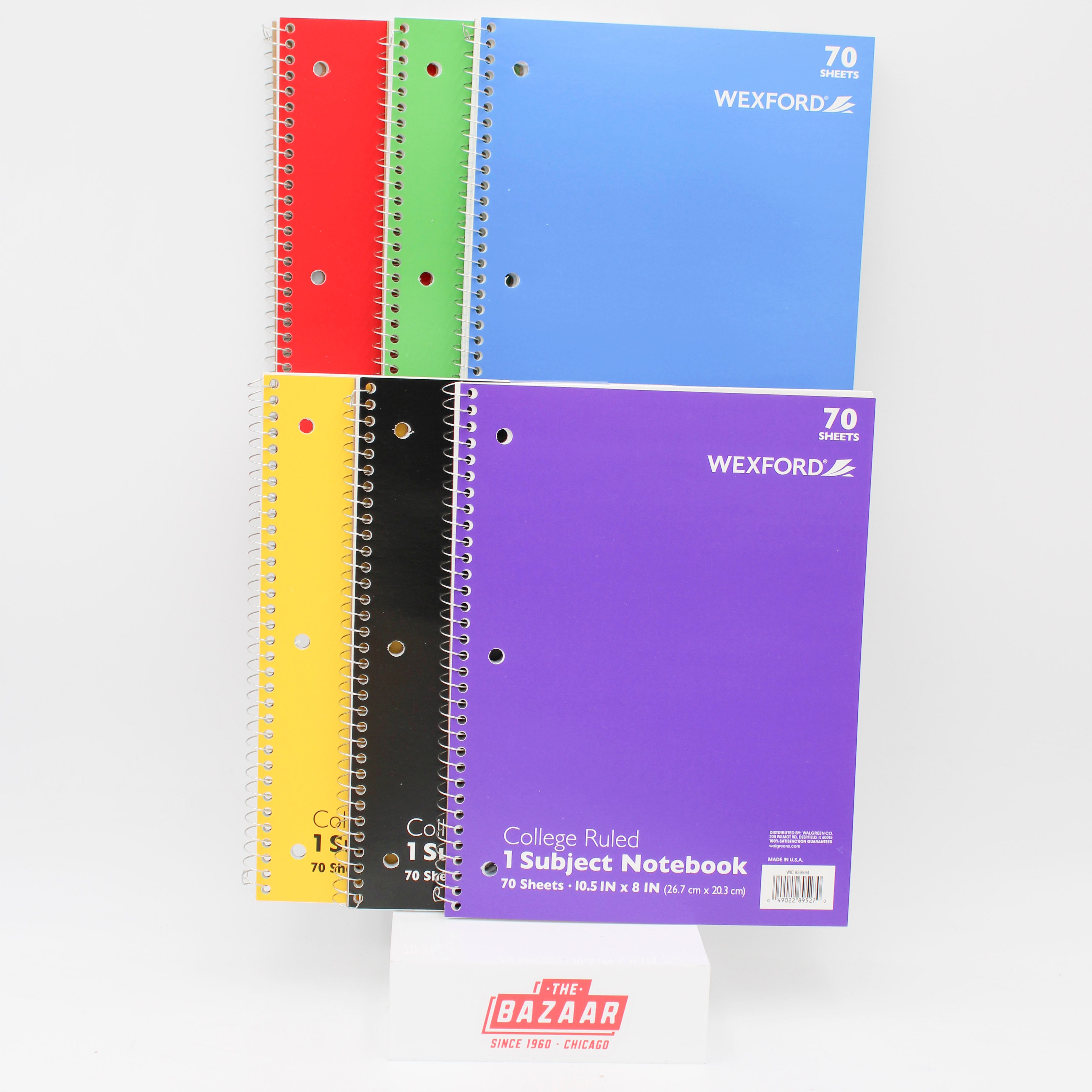 WEXFORD 1 SUBJEXT COLLEGE RULED 70 SHEET NOTEBOOK