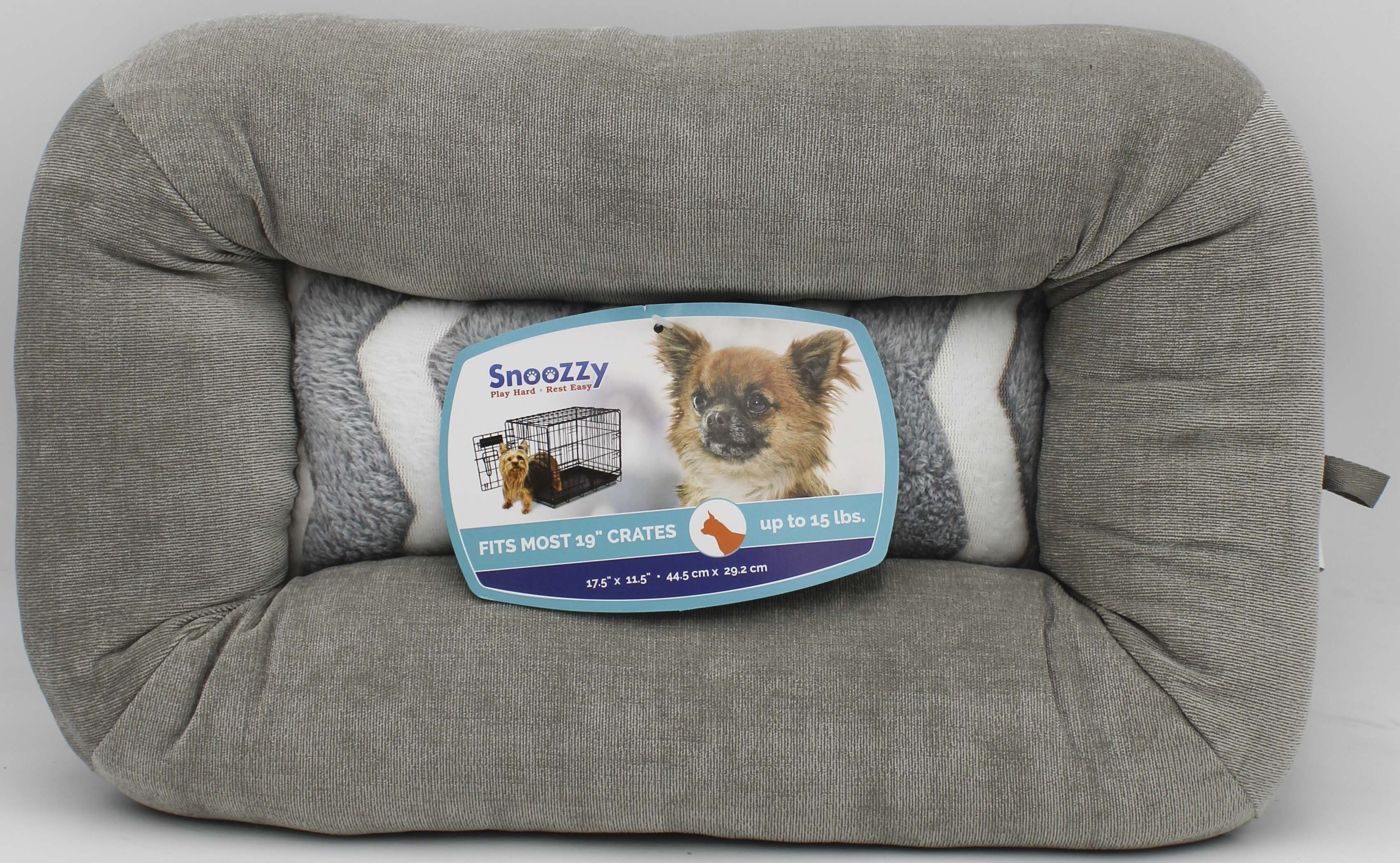 SNOOZZY LOW BUMPER SM KENNEL DOG MAT GRY/WHT 24"