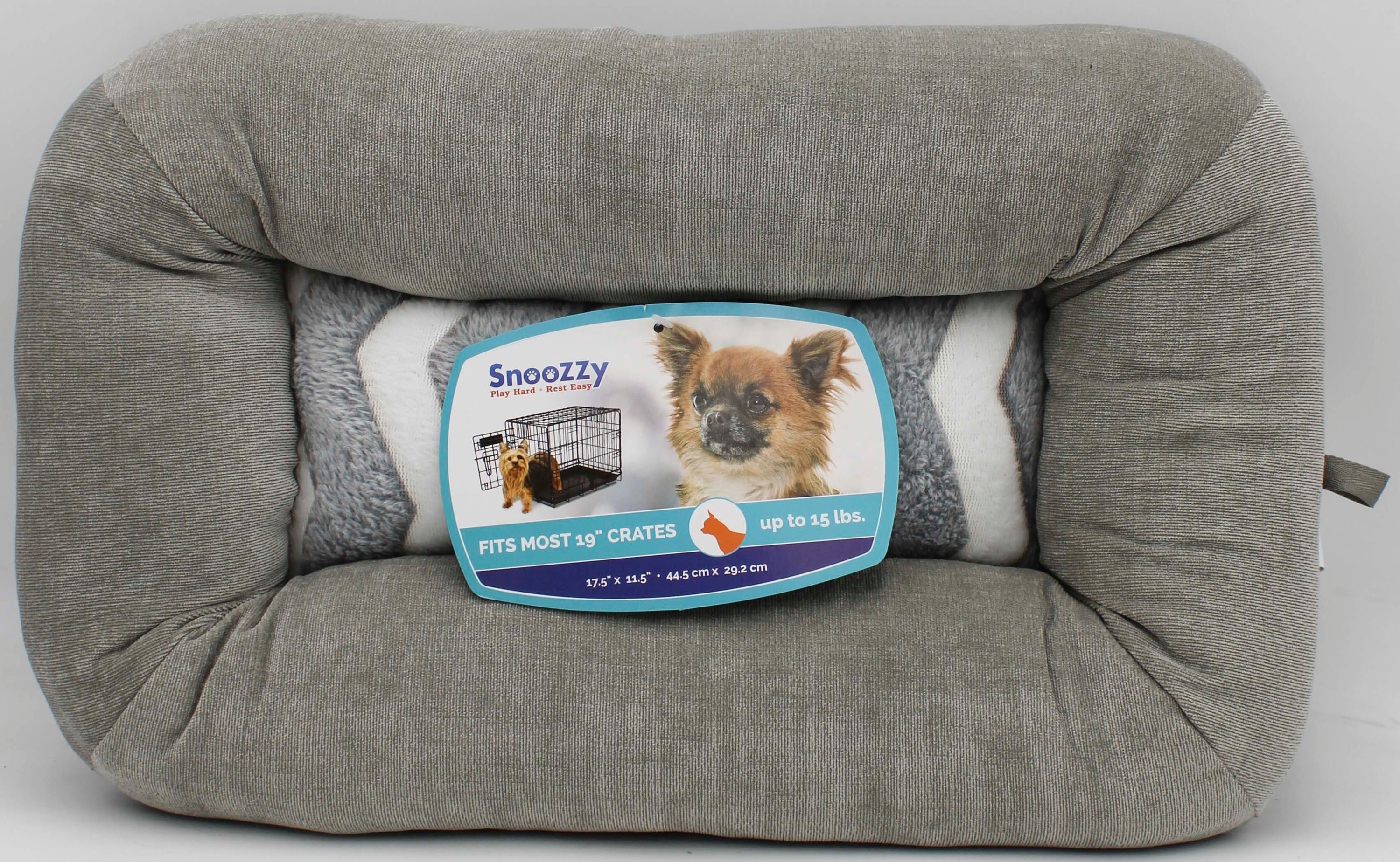 SNOOZZY LOW BUMPER SM KENNEL DOG MAT GRY/WHT 24"