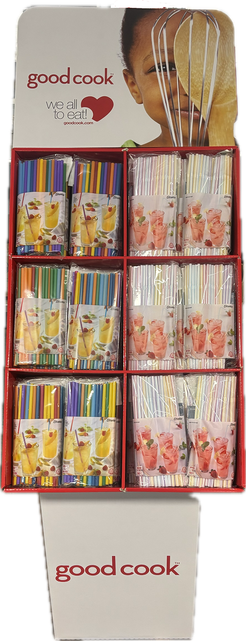 GOODCOOK EVERYDAY 96 PIECE STRAW DISPLAY -50CTJUMBO STRAWS AND 50CT FLEX STRAWS