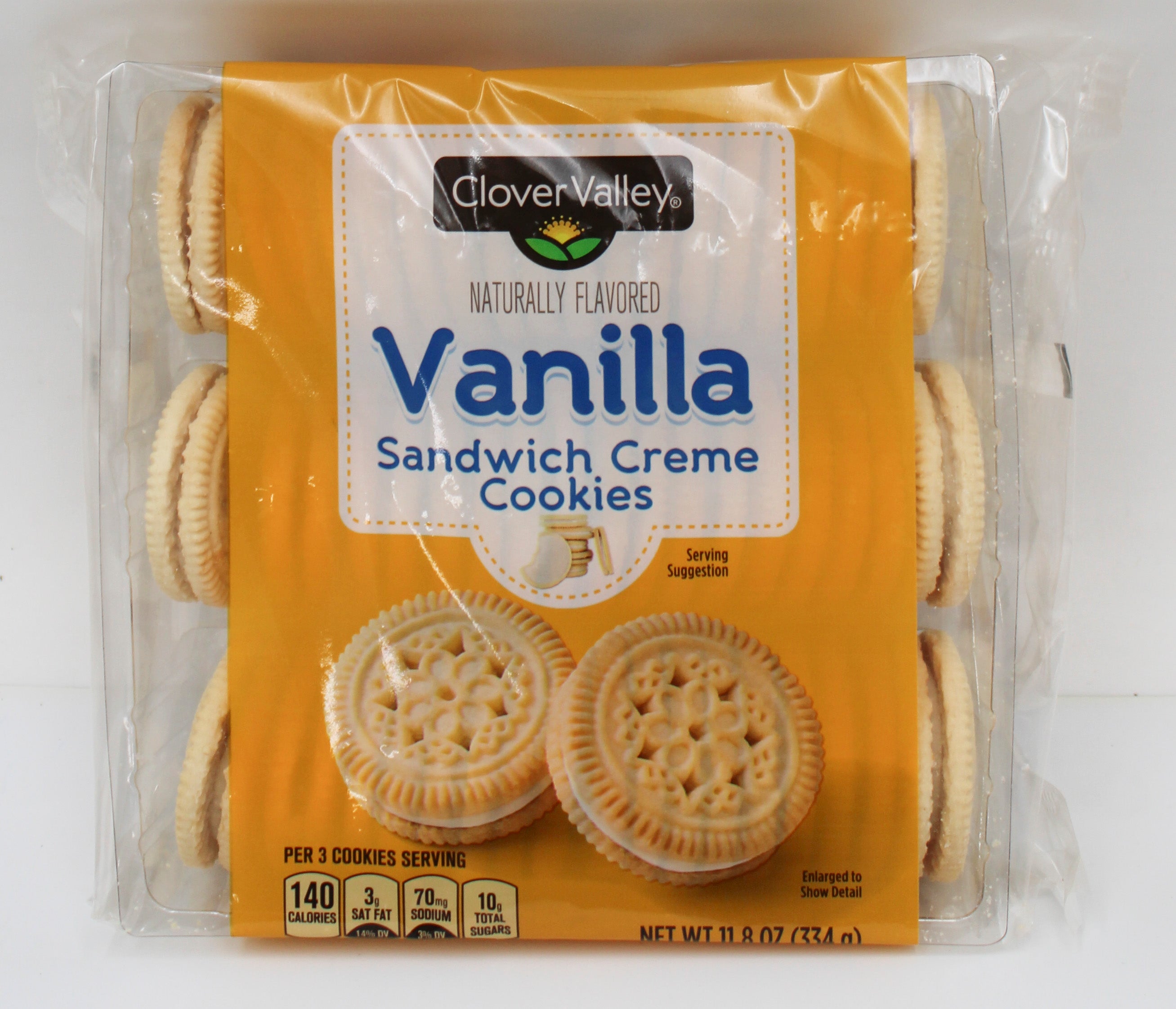 CLOVER VALLEY SANDWICH  COOKIES CRÈME VANILLA   11.8 OZ  BB 7/10/27