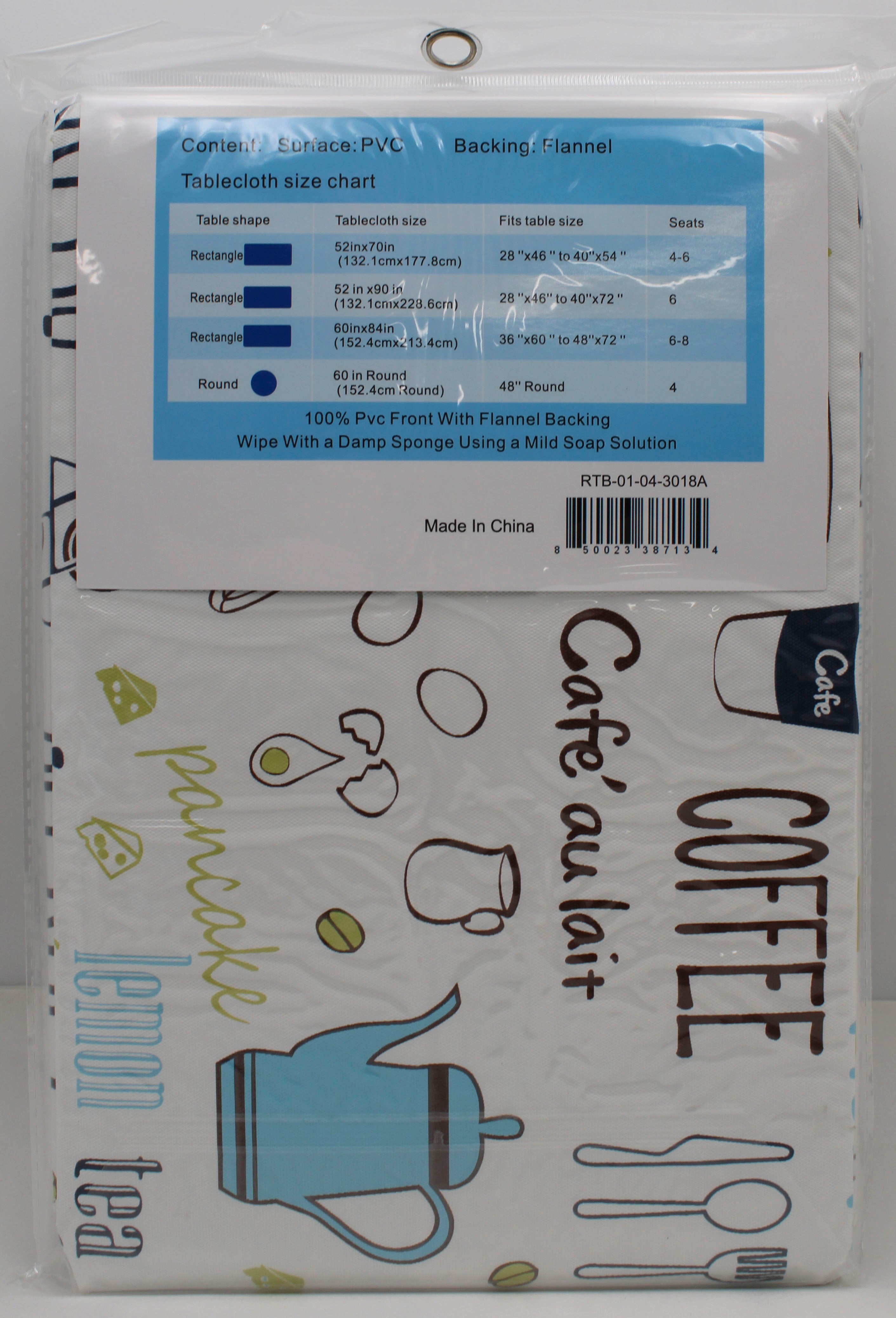 60x84" PRINTED VINYL TABLECLOTH