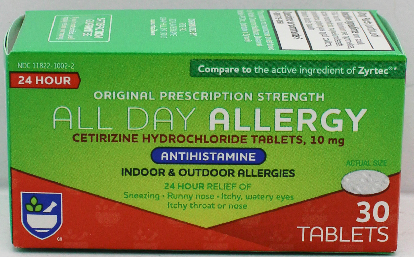 RITE AID 24HR ALLERGY RELIEF TABLETS 30ct EXP 10/31/2026 COMPARES TO Zyrtec