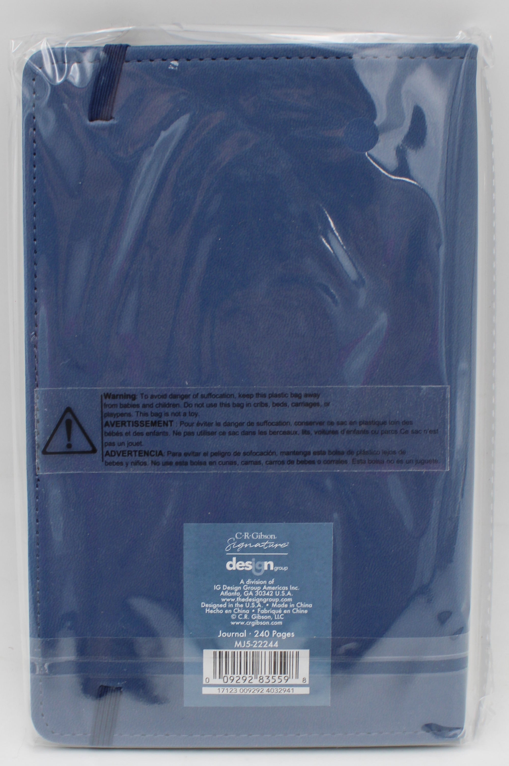 CR GIBSON 5.25" x 8.25" BLUE LEATHERETTE JOURNAL - 240 PGS