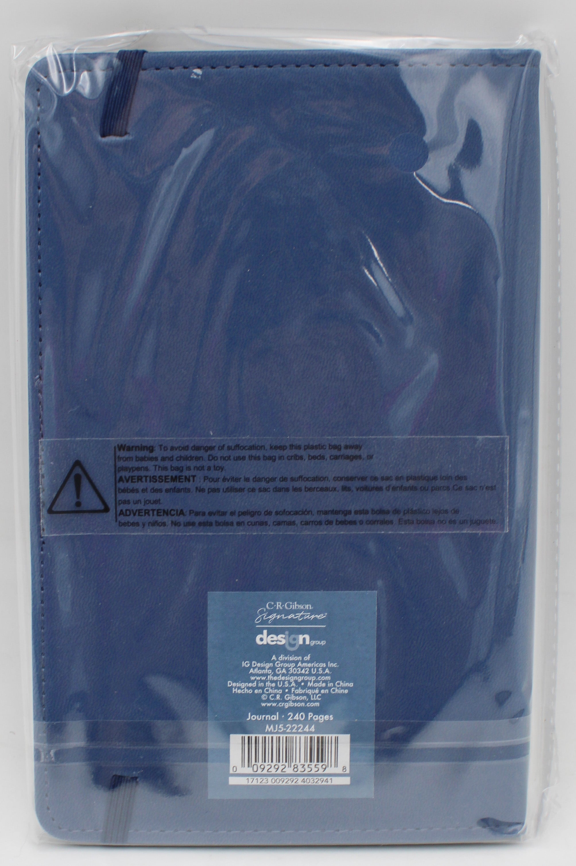 CR GIBSON 5.25" x 8.25" BLUE LEATHERETTE JOURNAL - 240 PGS