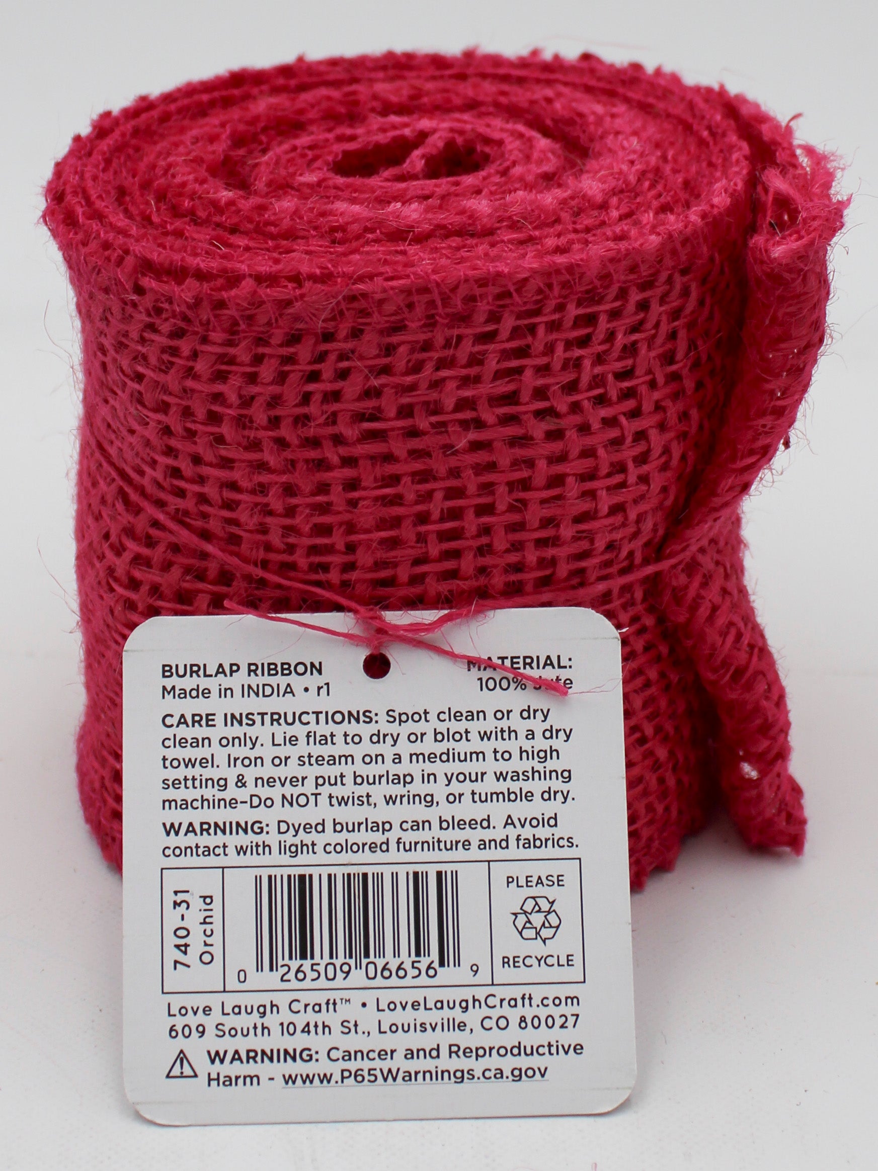 Burlap Ribbon Orchid 3in x 5yd Wholesale Bulk Roll