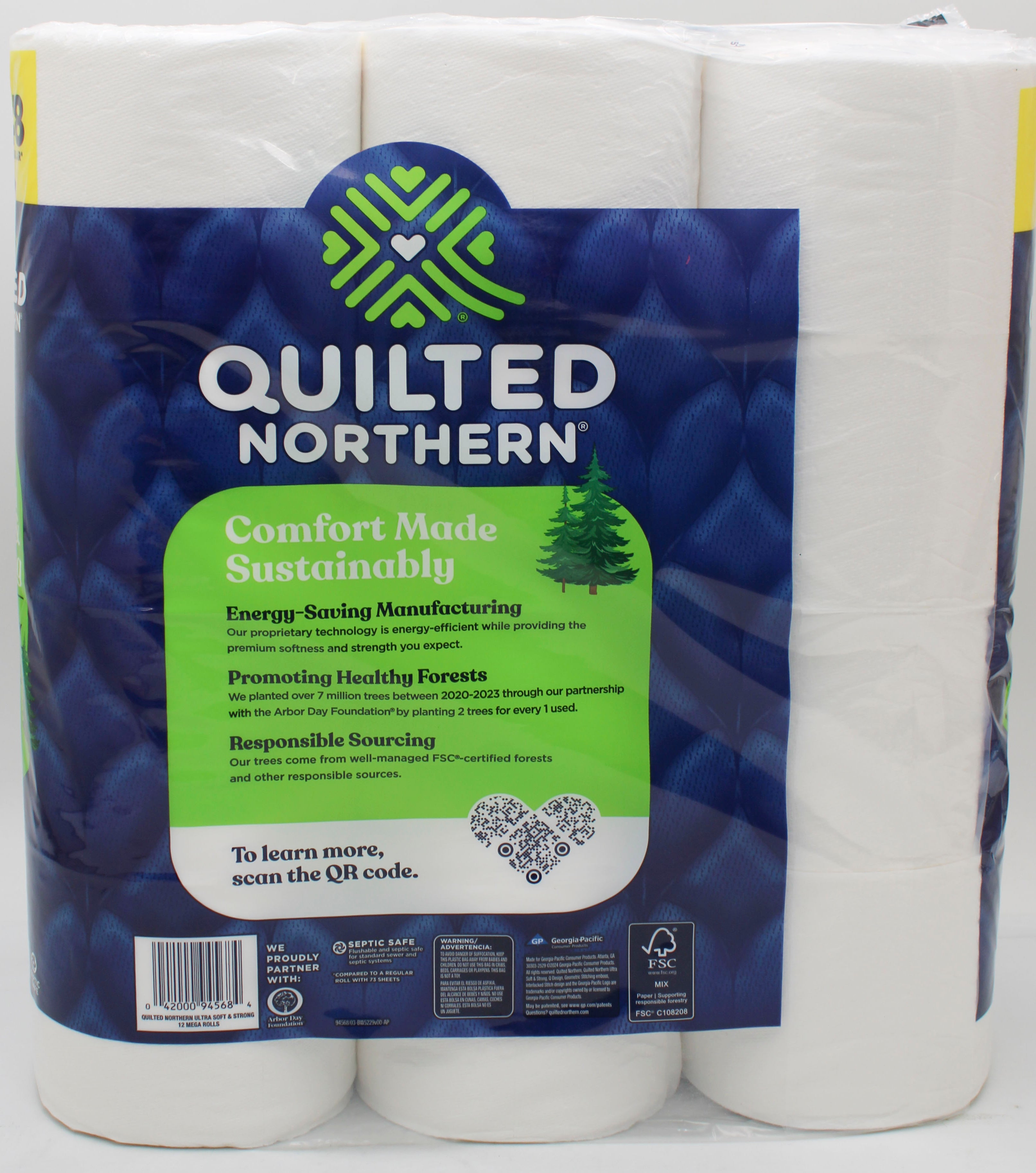 12 MEGA ROLL QUILTED NORTHERN TOILET PAPER