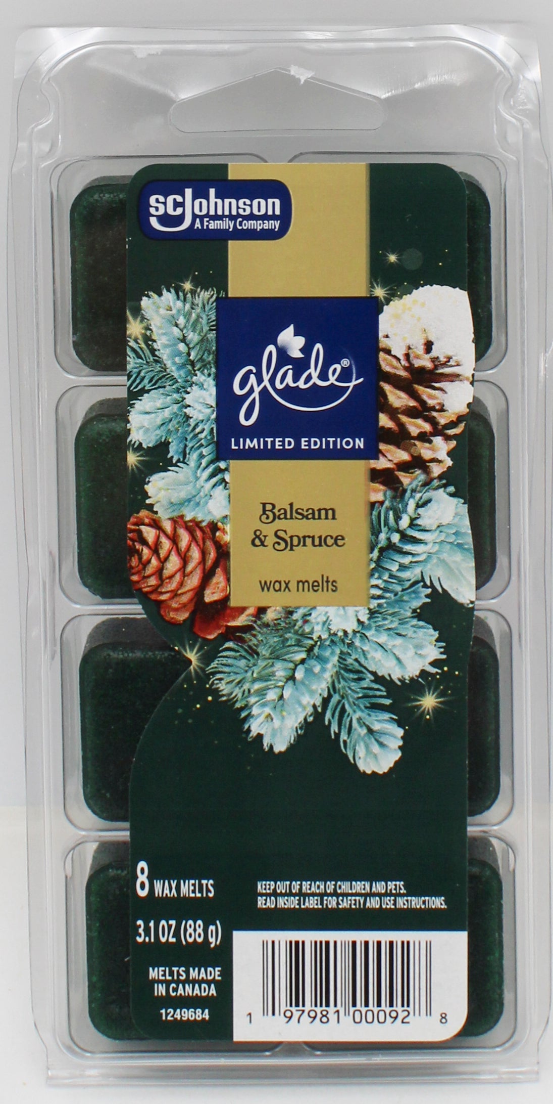 SP GLADE WAX MELTS 8CT 3.1oz BALSAM & SPRUCE