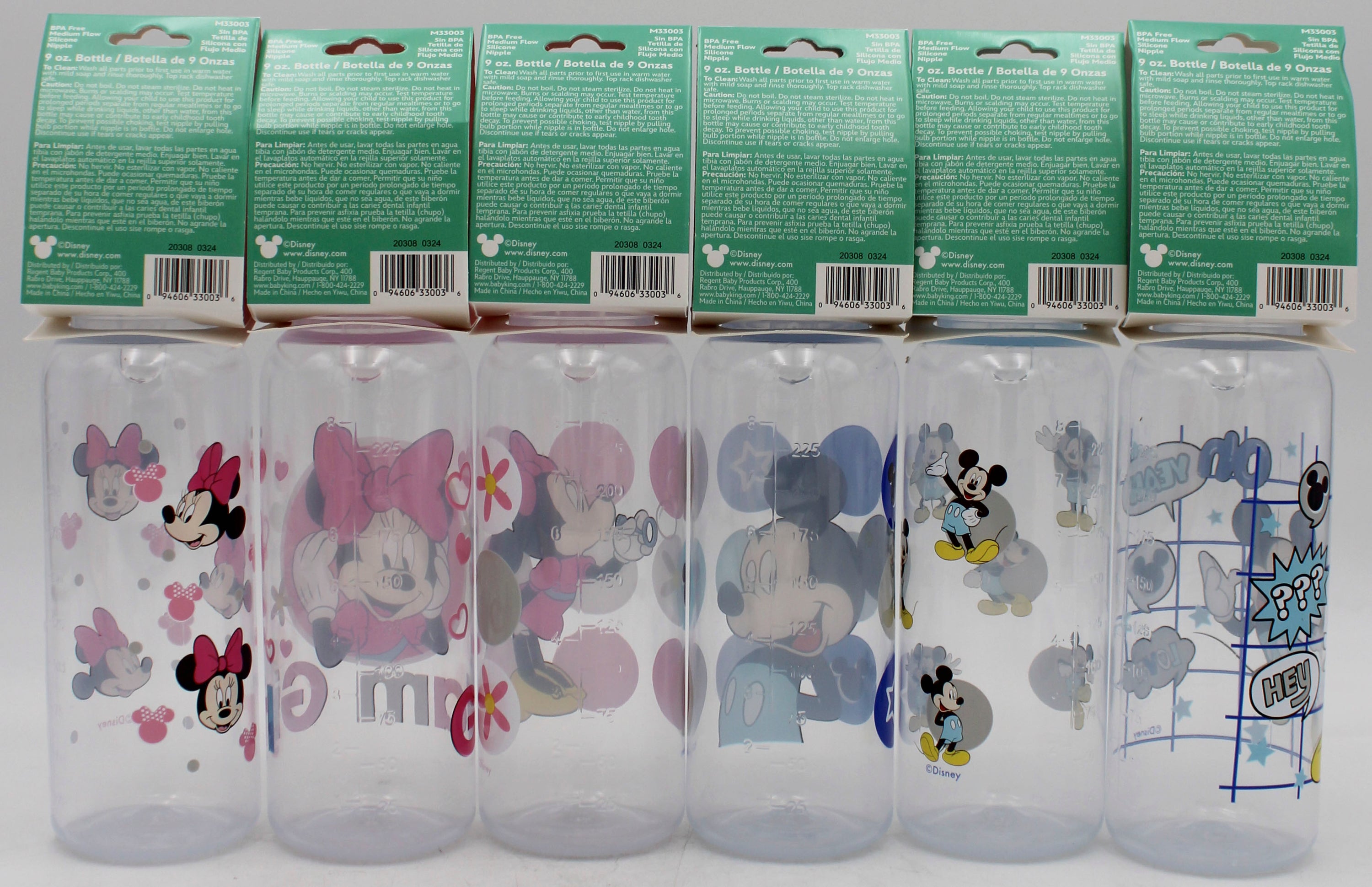 DISNEY BABY 9OZ ASST MINNIE/MICKEY BABY BOTTLE  -  CAN BE SOLD IN U.S.A NI