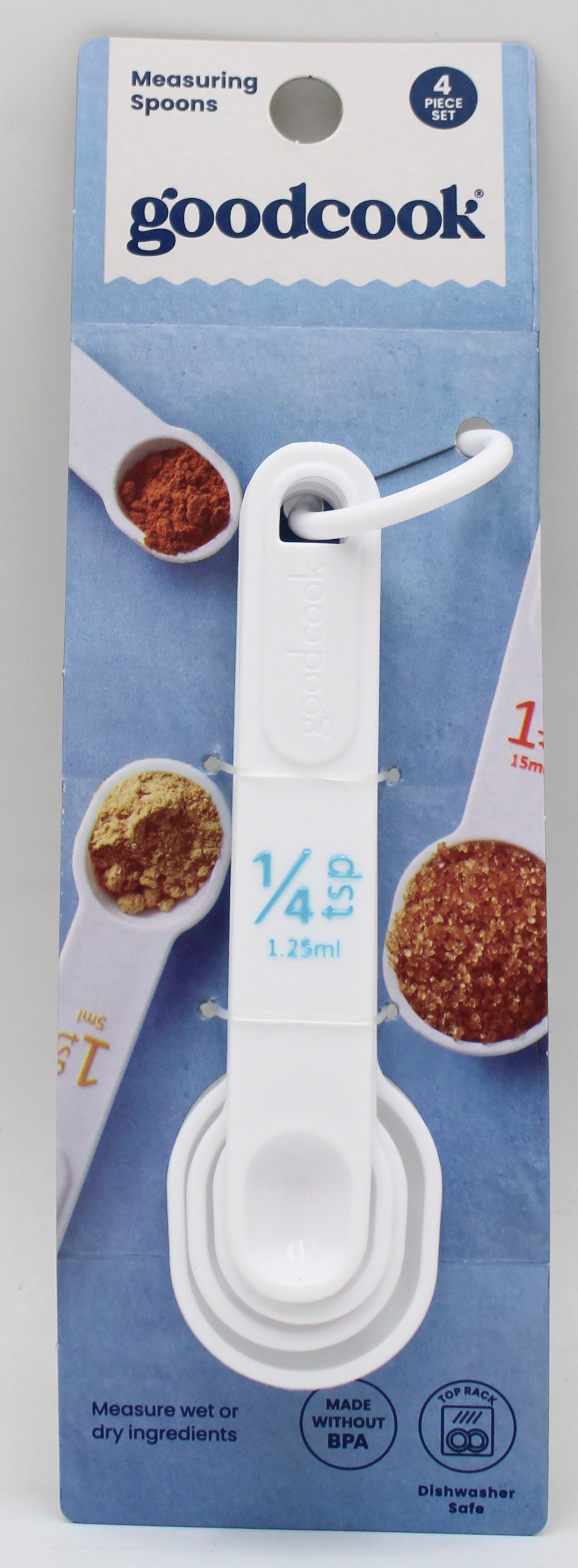 4CT GOOD COOK MEASURING SPOONS - WHITE