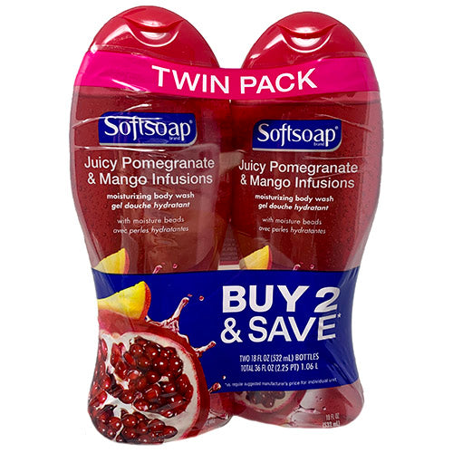 Softsoap Body Wash Pomegranate Mango 18oz 2-Pack