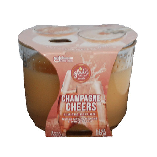 GLADE 3 WICK CANDLE 6.8OZ-CHAMPAGNE CHEERS.