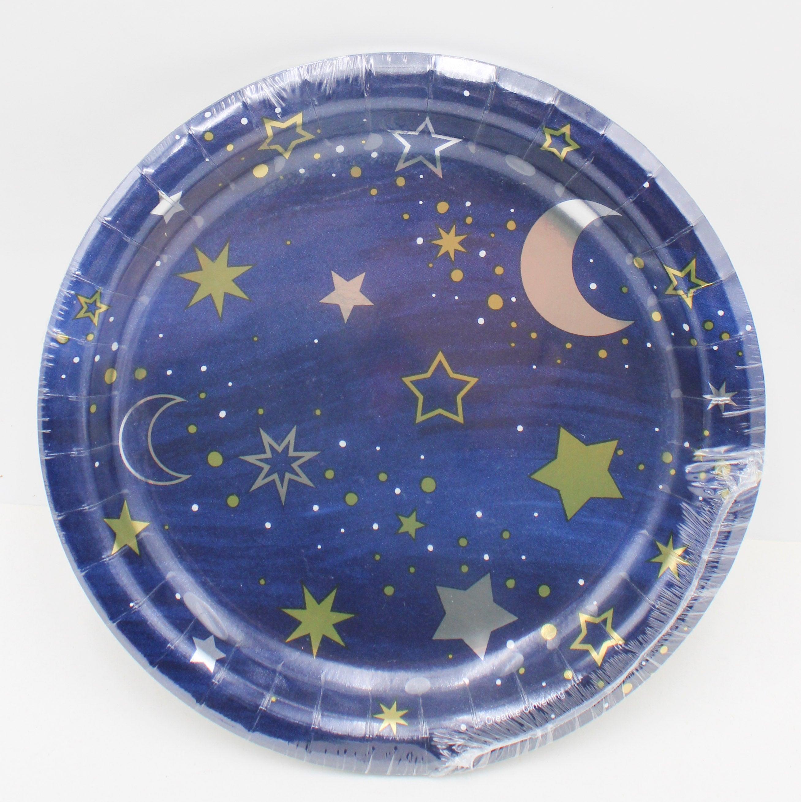 7" FOIL LUNCH PLATE 8CT STARRY NIGHT