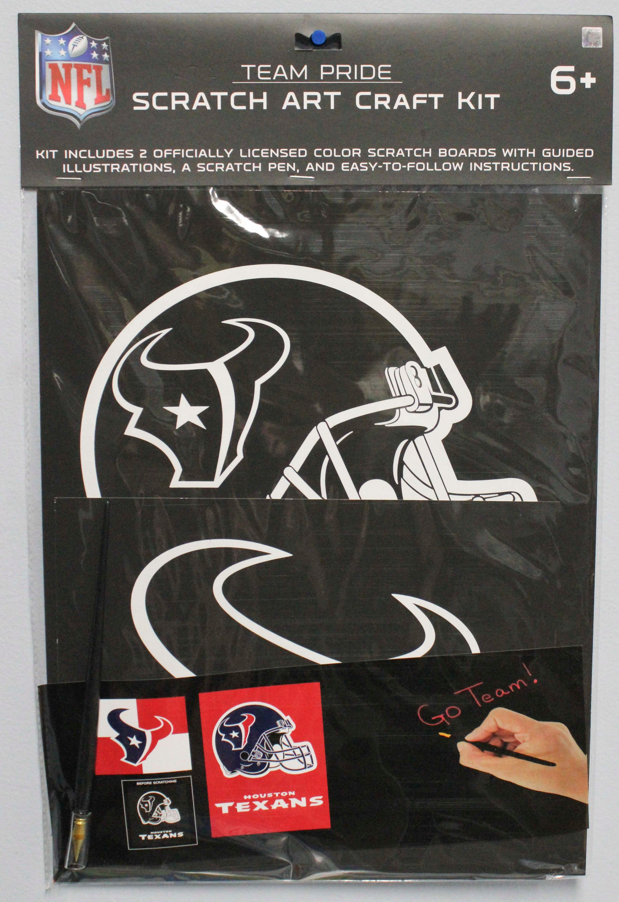 OFFICIALLY LICENSED HOUSTON TEXANS SCRATCH ART CRAFT KIT