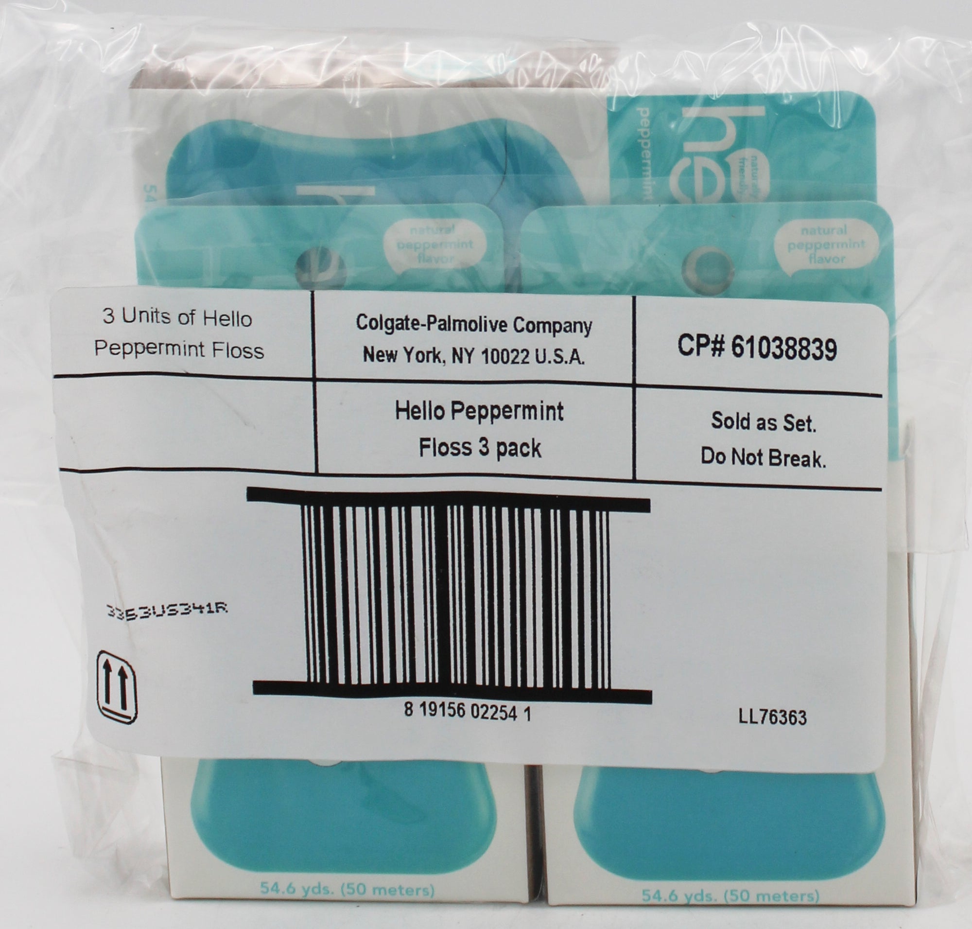 3 PACK HELLO PEPPERMINT + COCONUT OIL FLOSS 54.6yrd NI