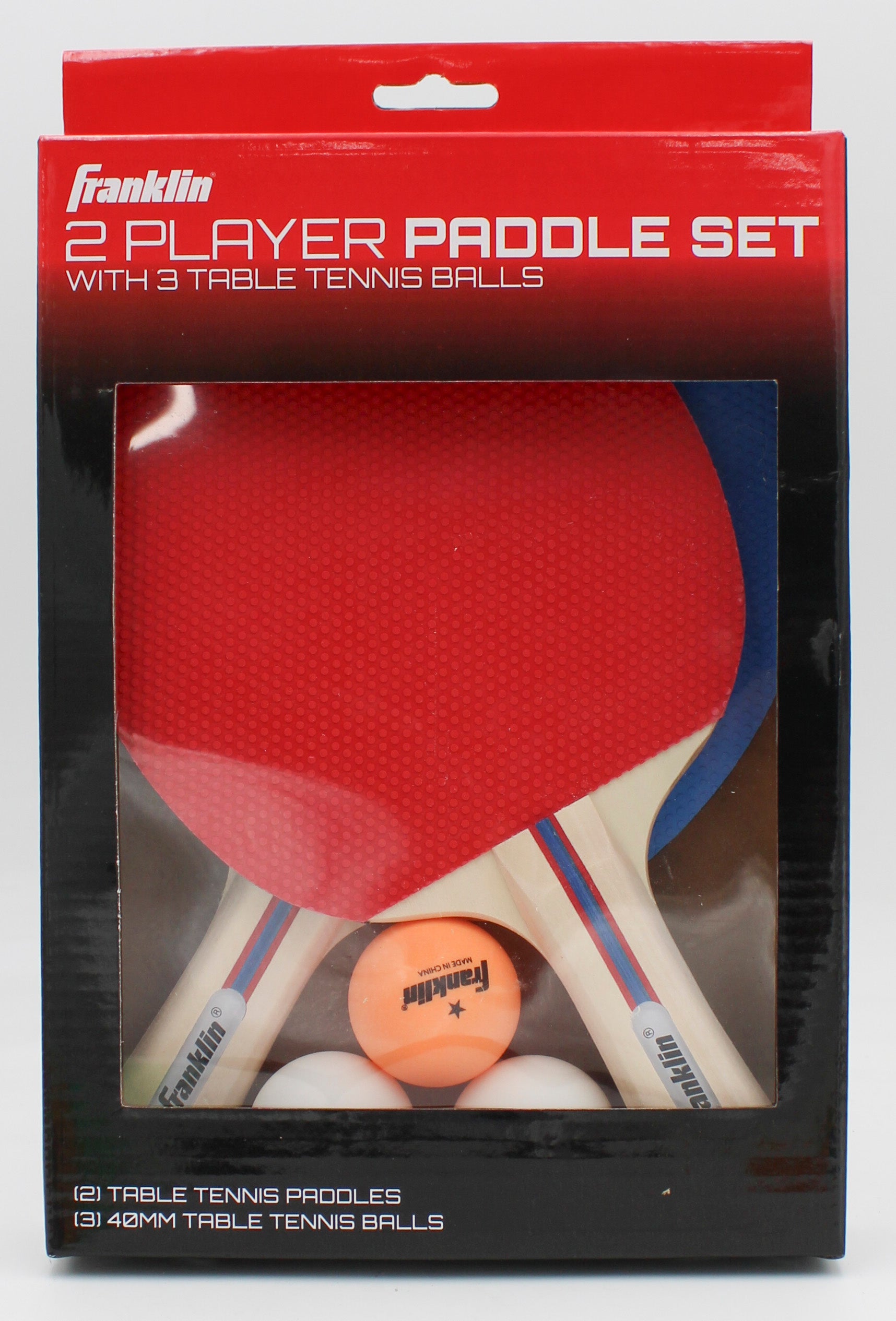 FRANKLIN 2 PLAYER PADDLE & 3 TABLE TENNIS  BALL SET