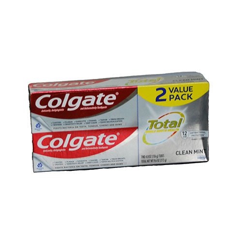 COLGATE TOTAL TOOTHPASTE 4.8OZ 2PK-CLEAN MINT EXP 11/30/24 NI