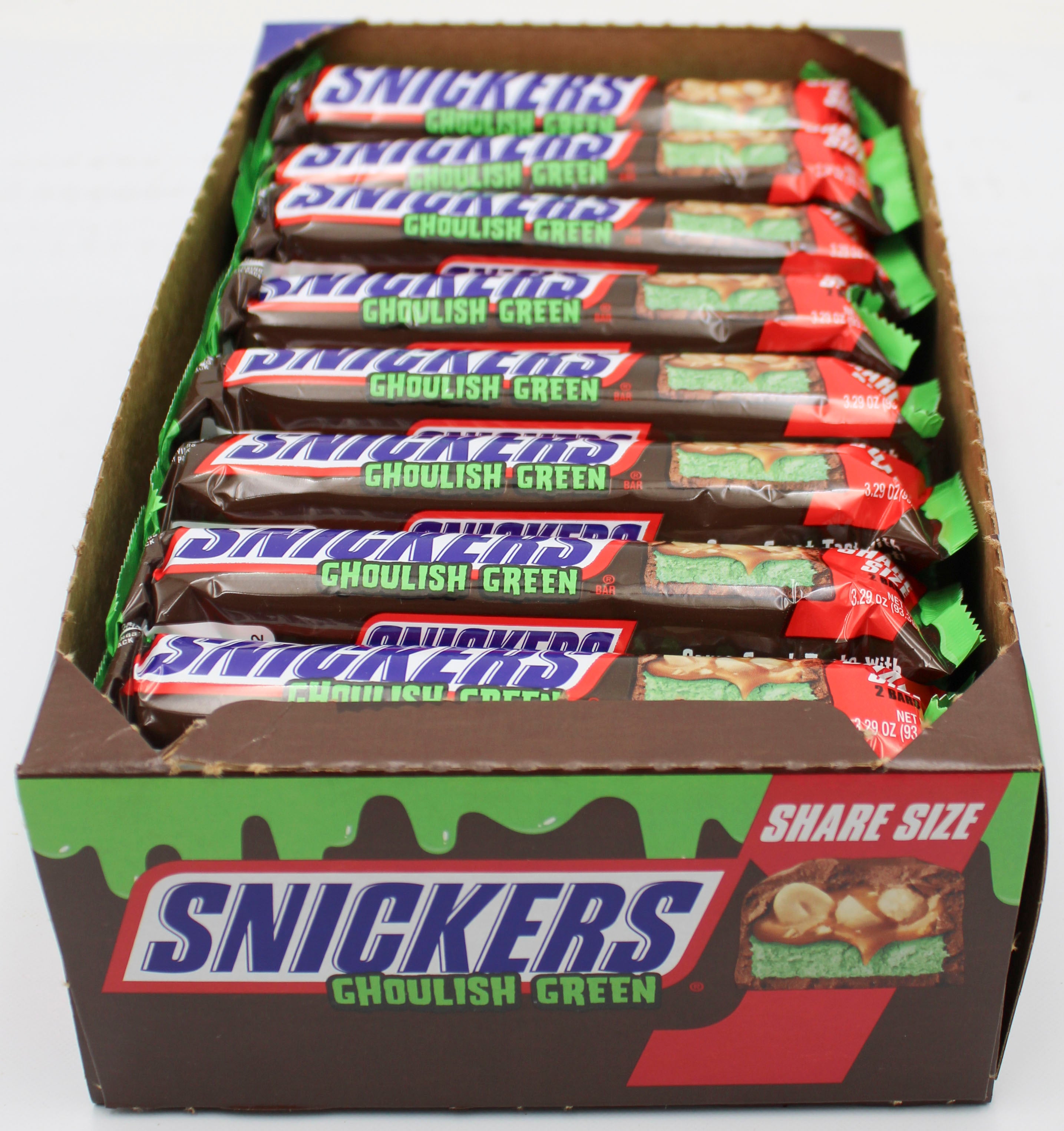 SNICKERS GHOUL GREEN HALLOWEEN SHARE SIZE 3.29oz BB 04/30/2027