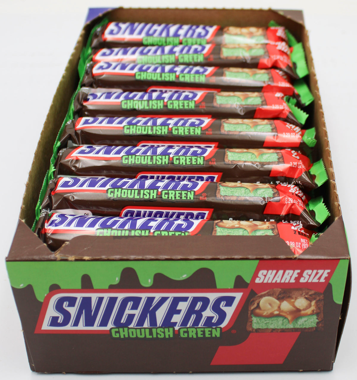 SNICKERS GHOUL GREEN HALLOWEEN SHARE SIZE 3.29oz BB 04/30/2027