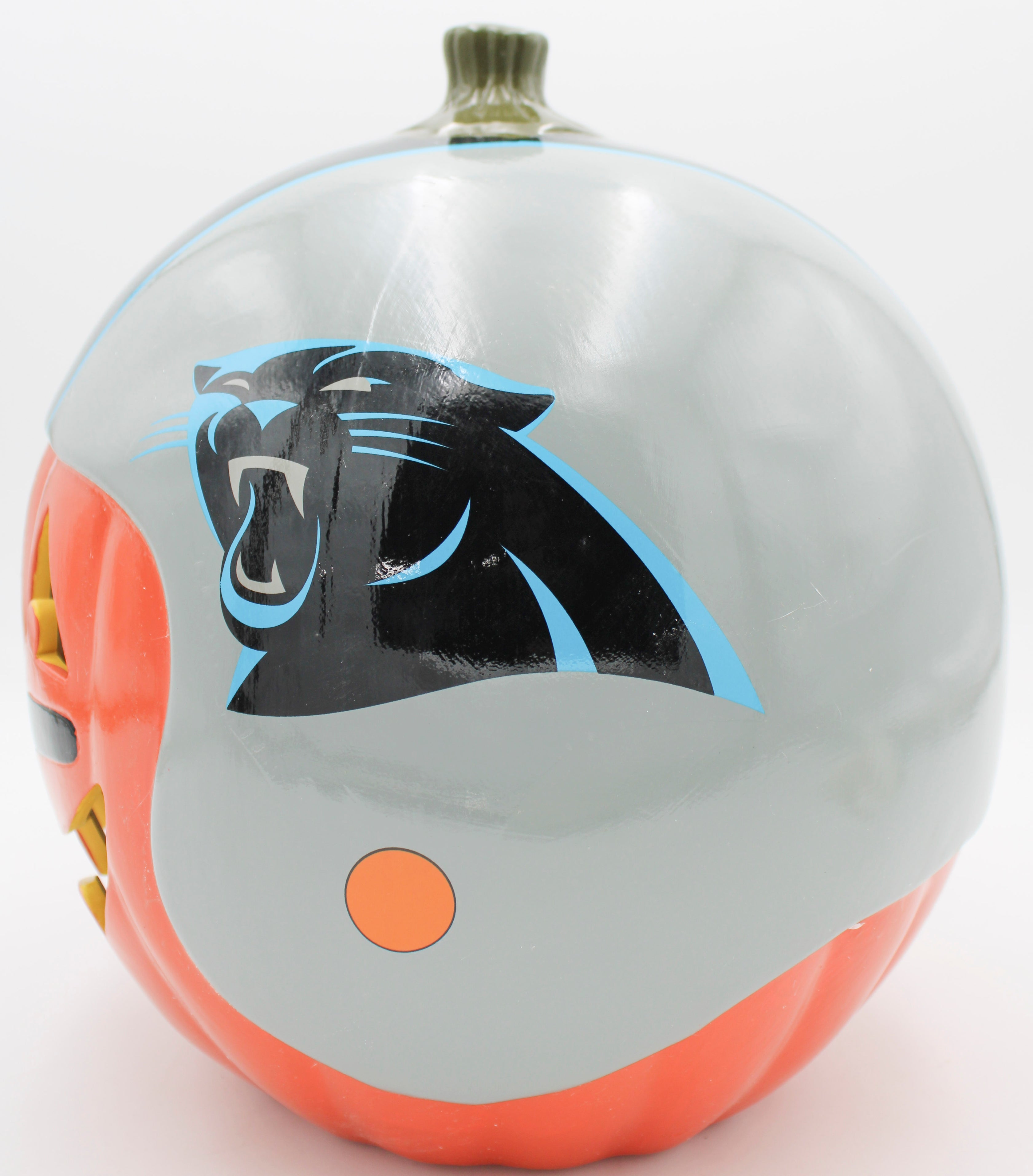 CAROLINA PANTHERS CERAMIC PUMPKIN HELMET 10"