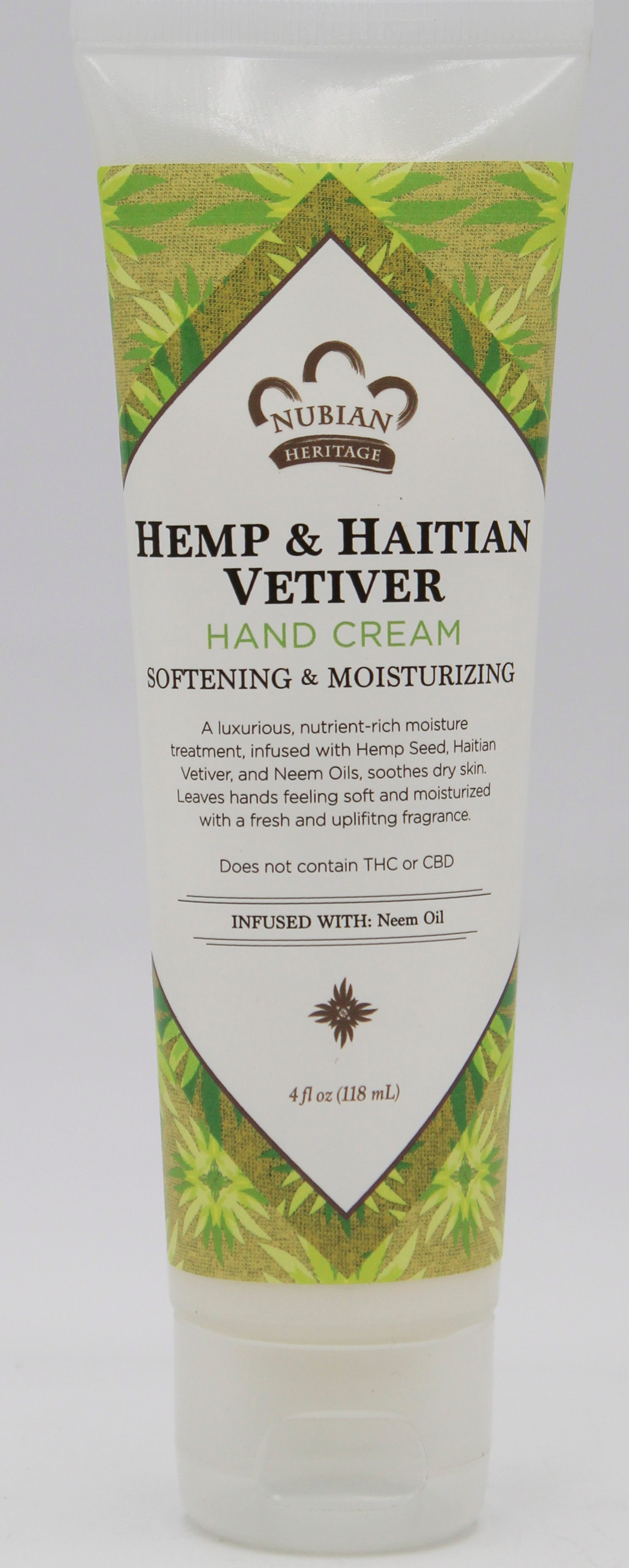 NUBIAN HERITAGE HEMP+HAITIAN VETIVER HAND CREAM 4z NI