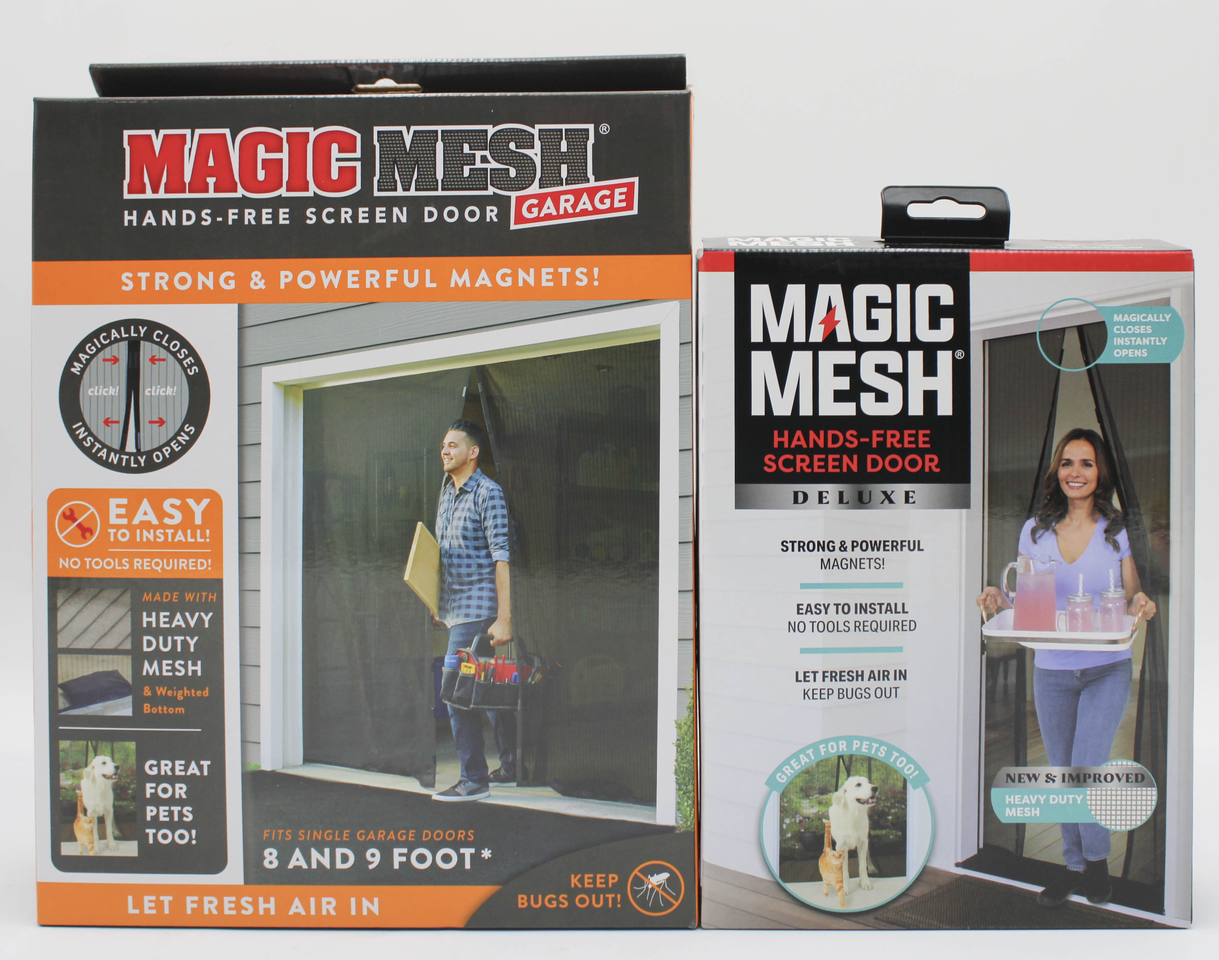 MAGIC MESH SCREEN DOOR DELUXE AND GARAGE HANDS FREE SCREEN BUNDLE NI