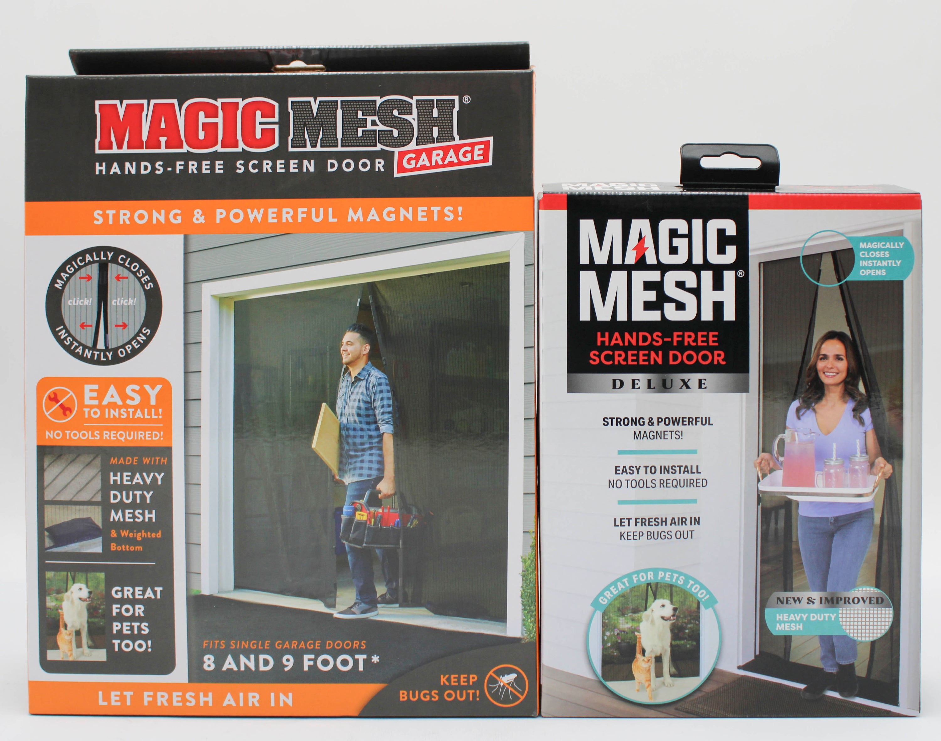 MAGIC MESH SCREEN DOOR DELUXE AND GARAGE HANDS FREE SCREEN BUNDLE NI