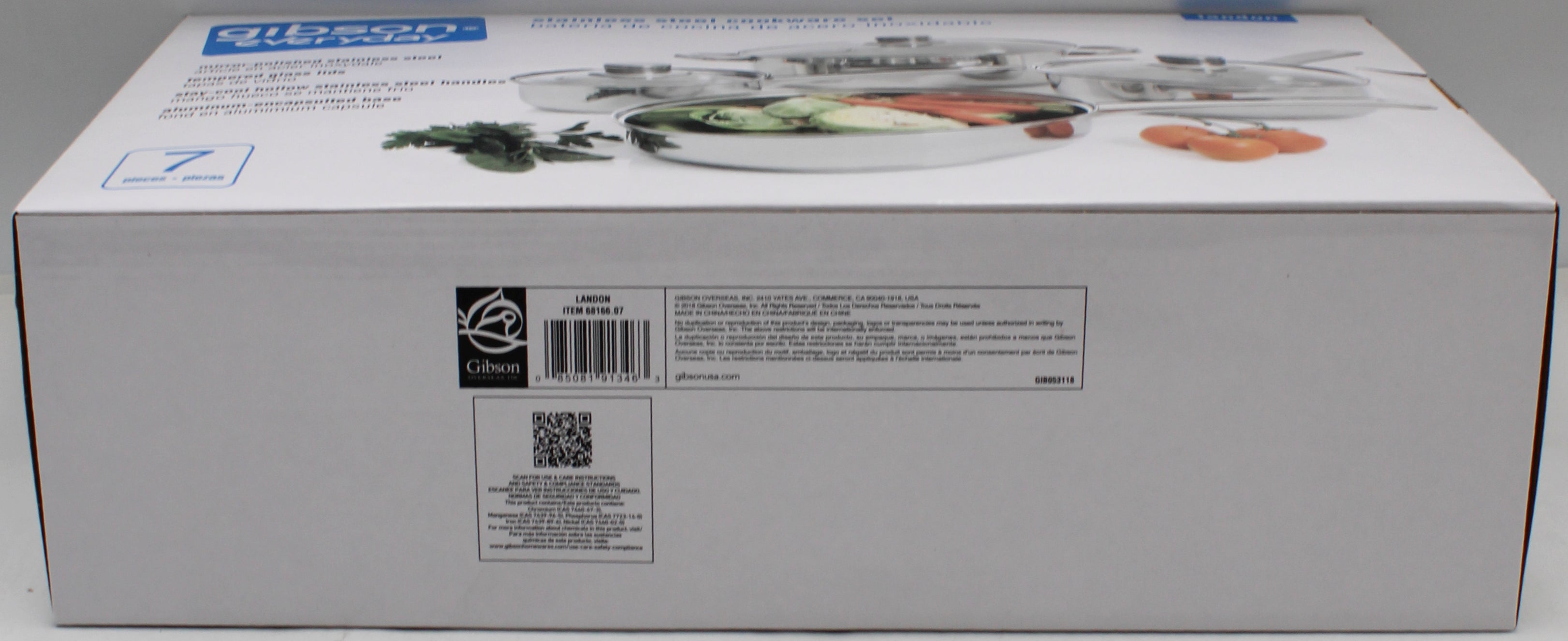 GIBSON EVERYDAY STAINLESS STEEL COOKWARE SET - LANDON 7pc NI