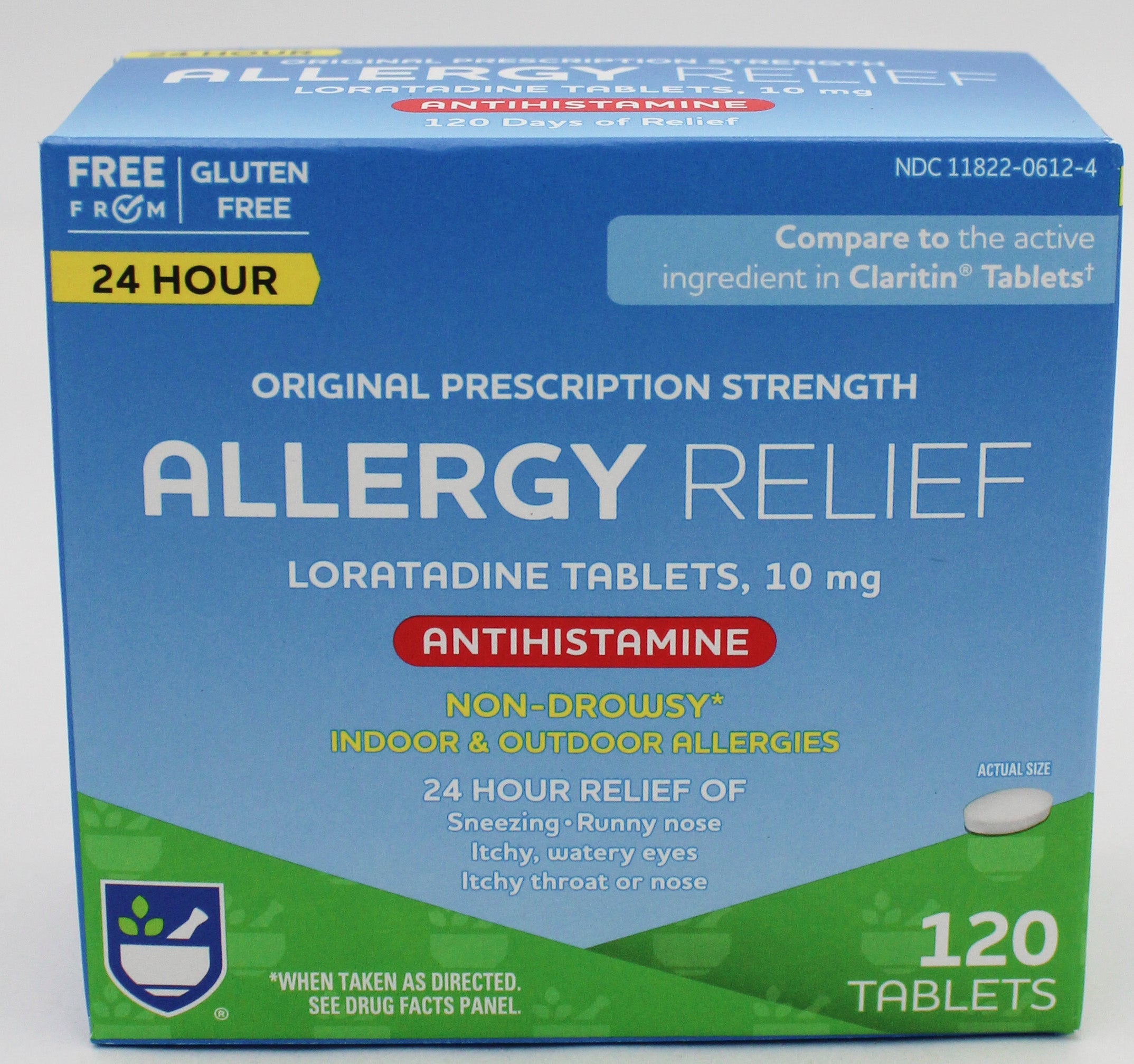 RITE AID ALLERGY RELIEF ANTIHISTAMINE TABLETS 120ct EXP 11/30/2026 COMPARES TO Claritin