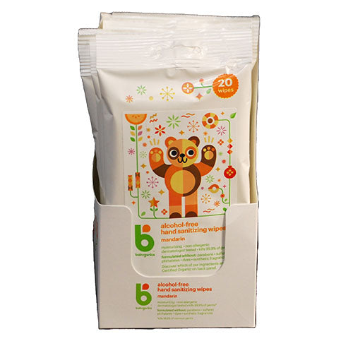 BABYGANICS ALCOHOL-FREE HAND SANITIZING WIPES 20 WIPES-MANDARIN EXP 8/23