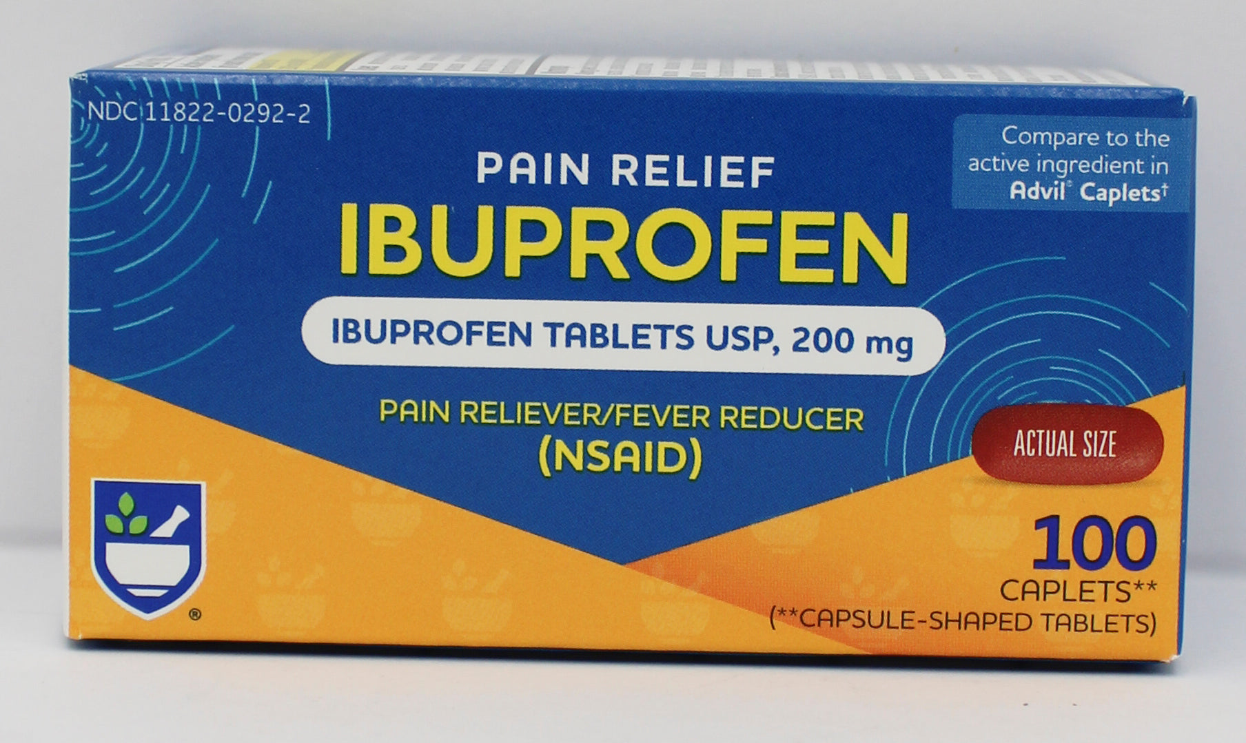 RITE AID PAIN RELIEF IBUPROFEN CAPLETS 100ct EXP 9/15/2027