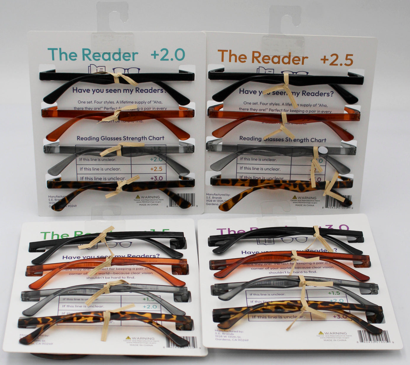 4PK READERS - ASST POWERS (+1.50,+2.00,+2.50,+3.00)