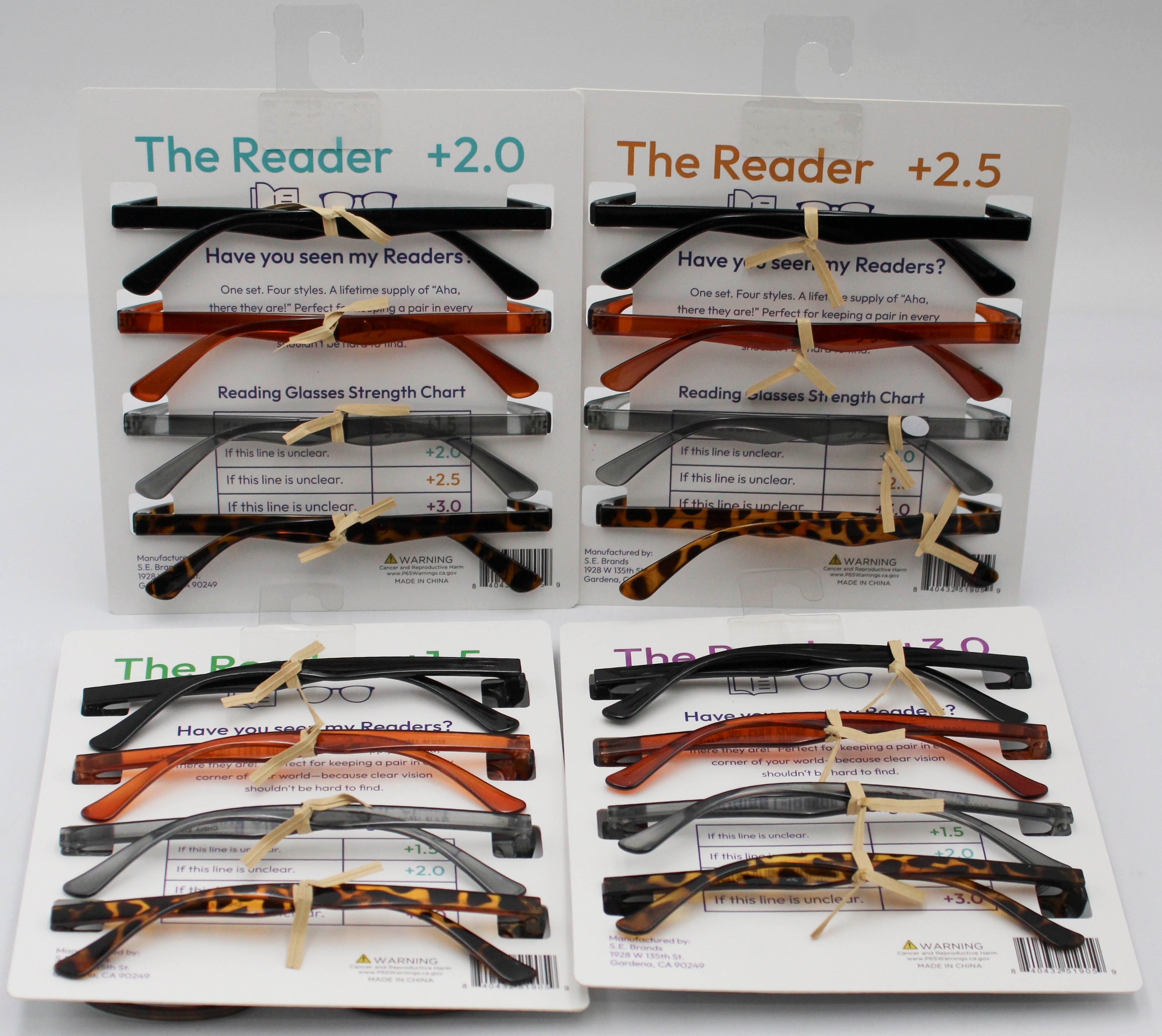 4PK READERS - ASST POWERS (+1.50,+2.00,+2.50,+3.00)