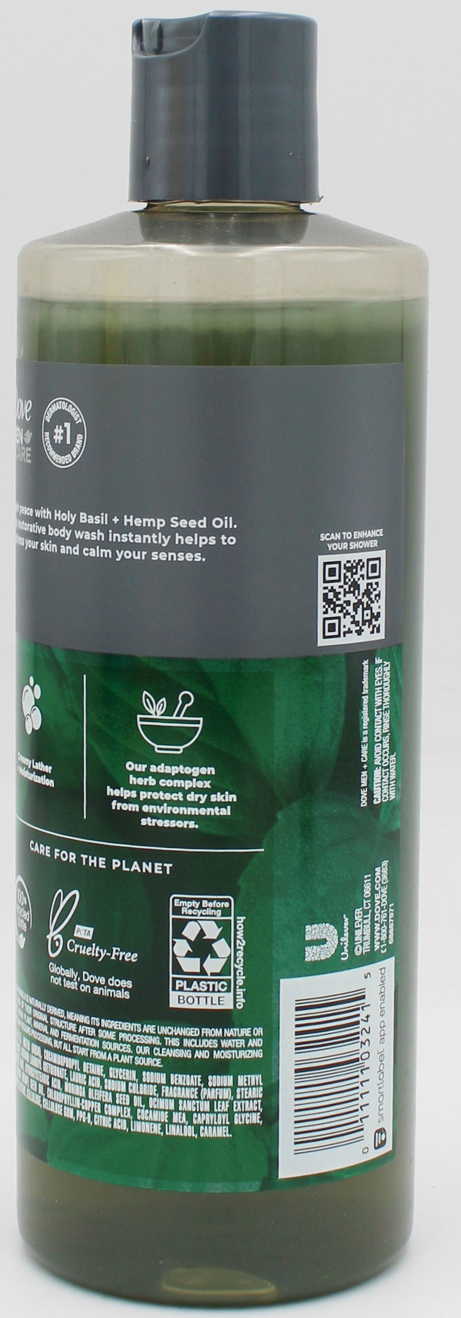 DOVE MEN CARE BODY WASH BASIL & HEMP SEED OIL 18oz/532ml