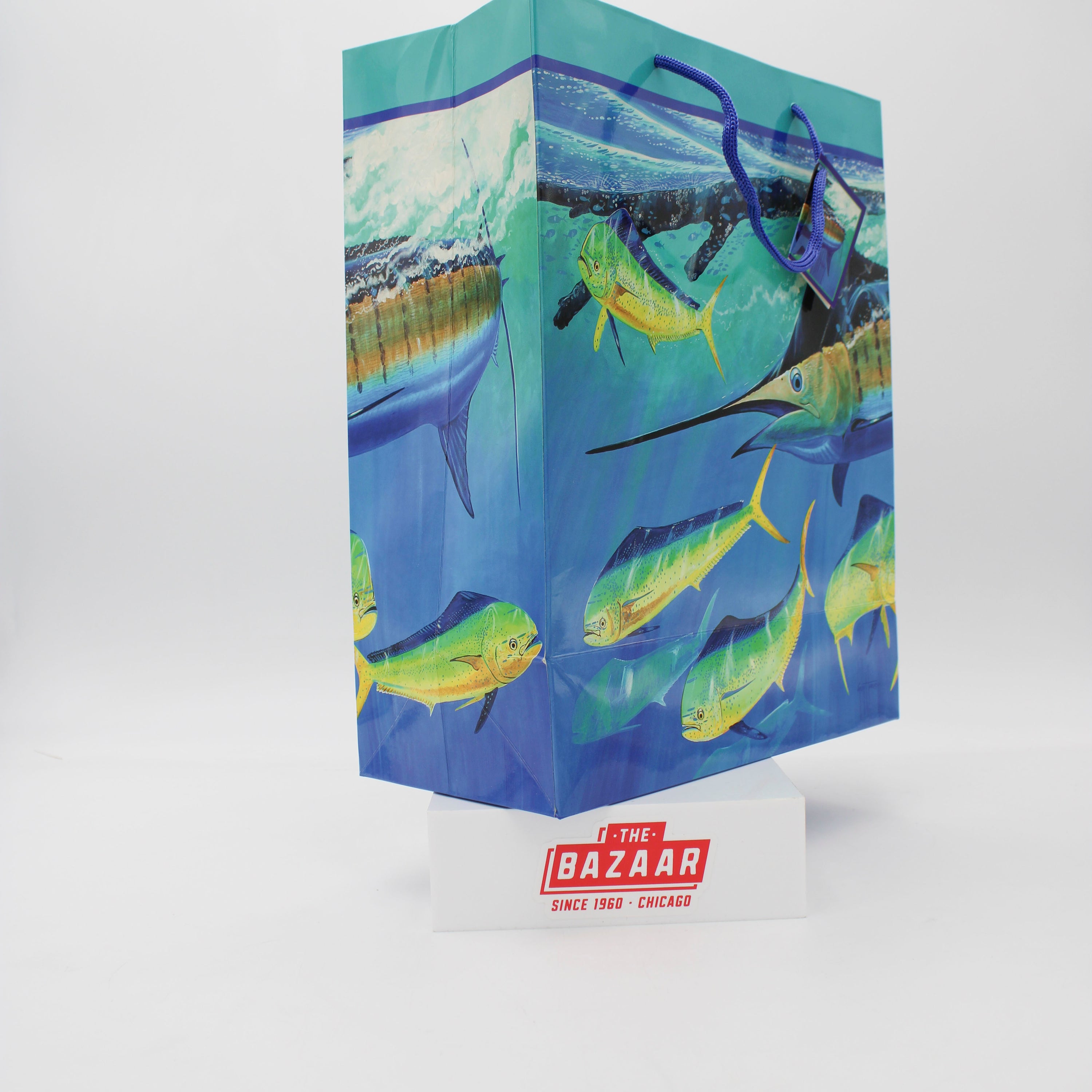 GUY HARVEY MEDIUM GIFT BAG 10" X 5" X 12" - MARLIN/DORADO