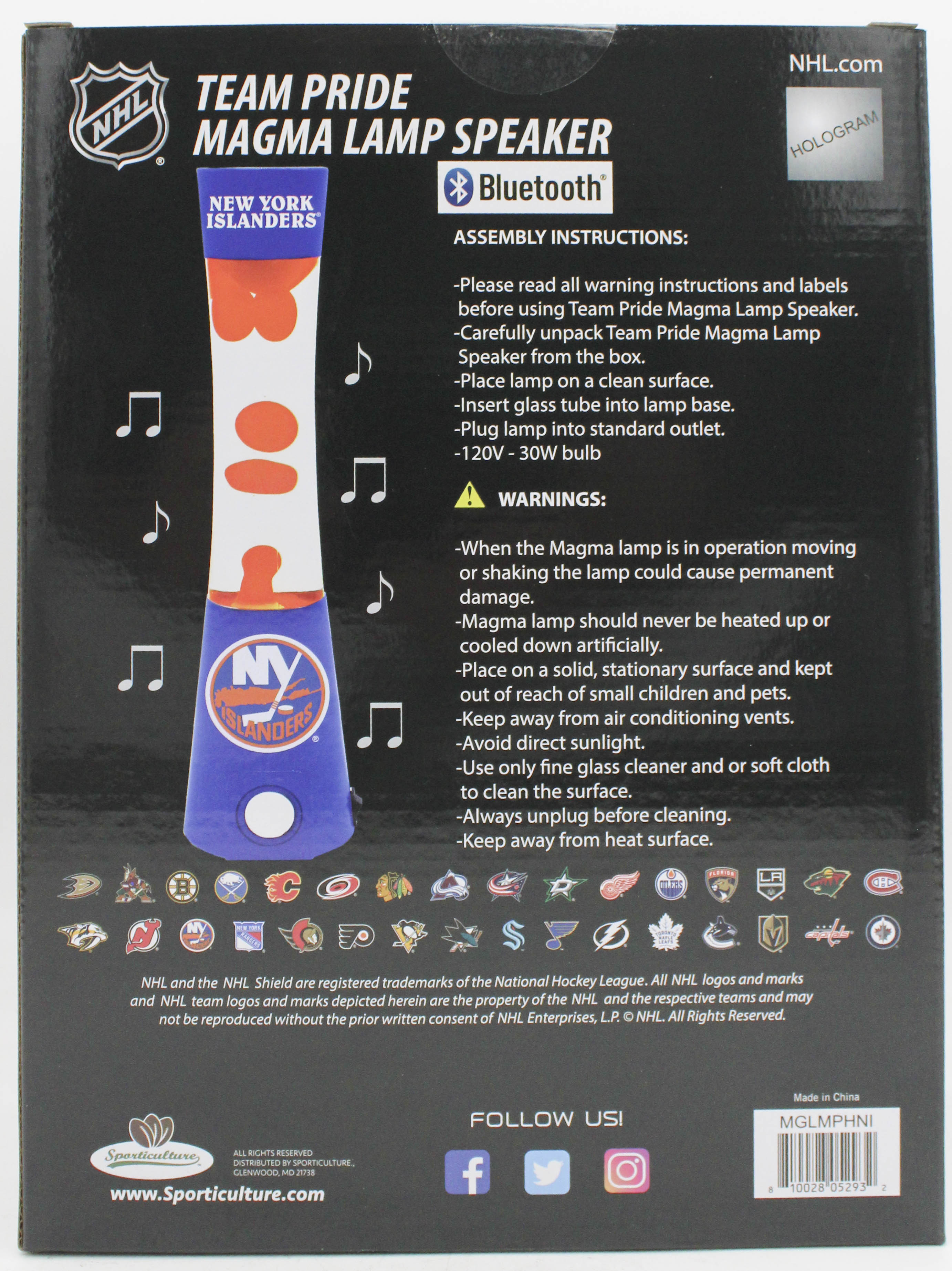 NHL NEW YORK ISLANDERS LAVA LAMP SPEAKER 16.5"