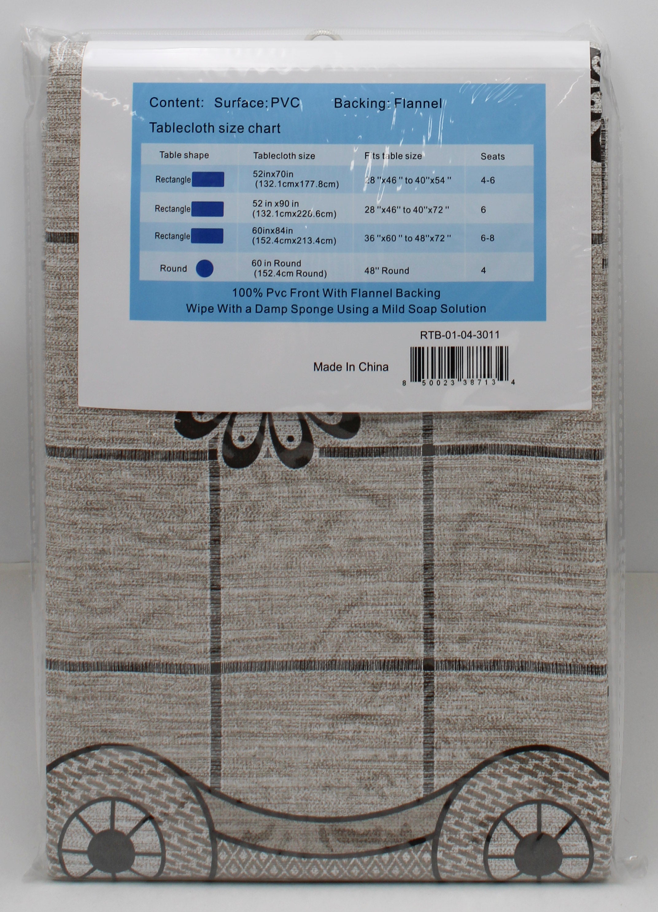 60x84" PRINTED VINYL TABLECLOTH