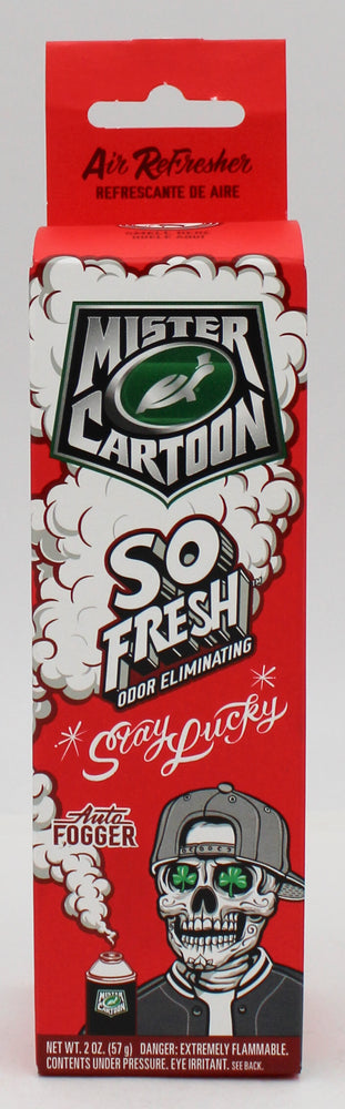 SP MISTER CARTOON SO FRESH ODOR ELIMINATING AUTO FOGGER 2oz STAY LUCKY