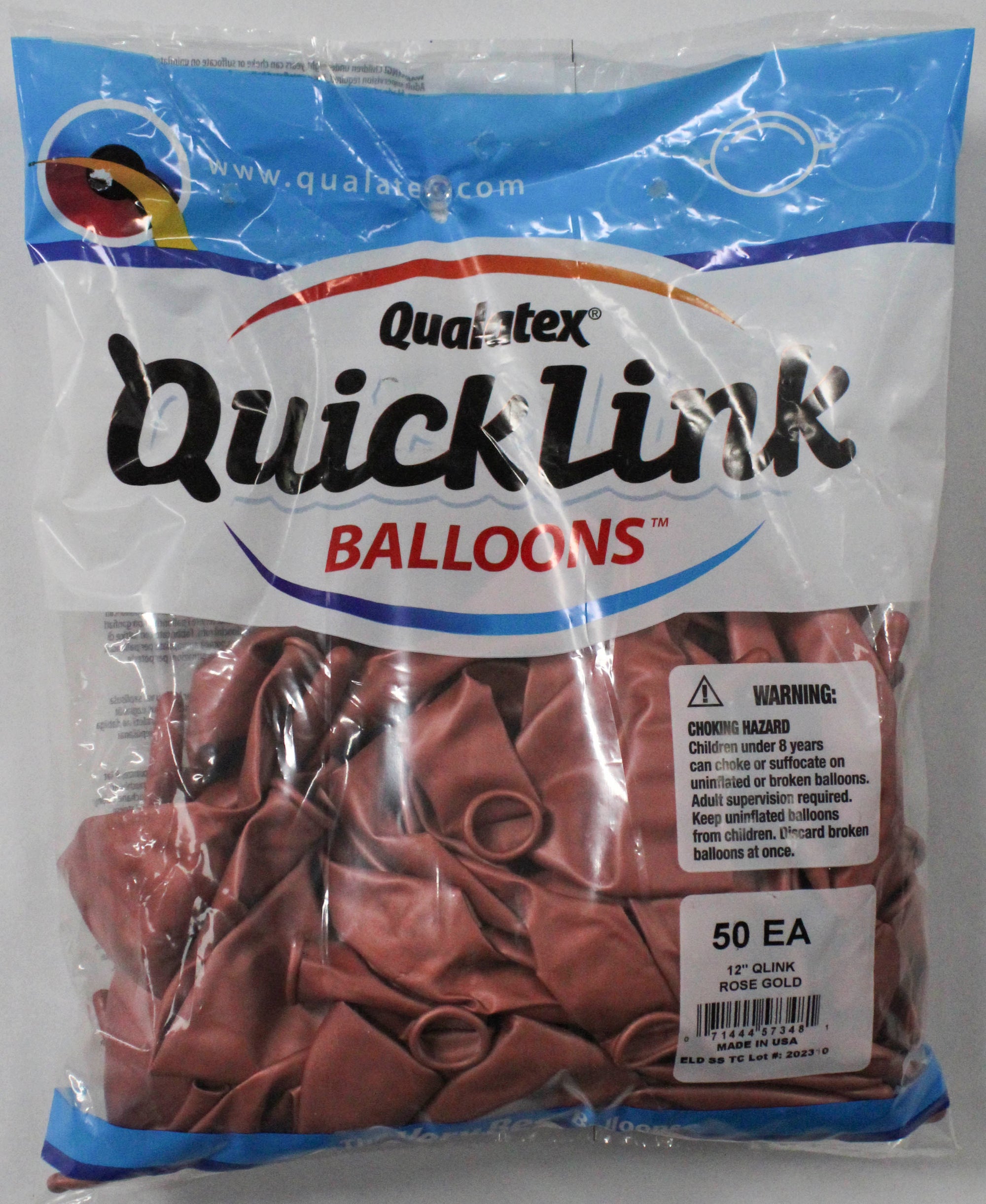 12" QLINK LATEX PLAIN 050CT ROSE GOLD