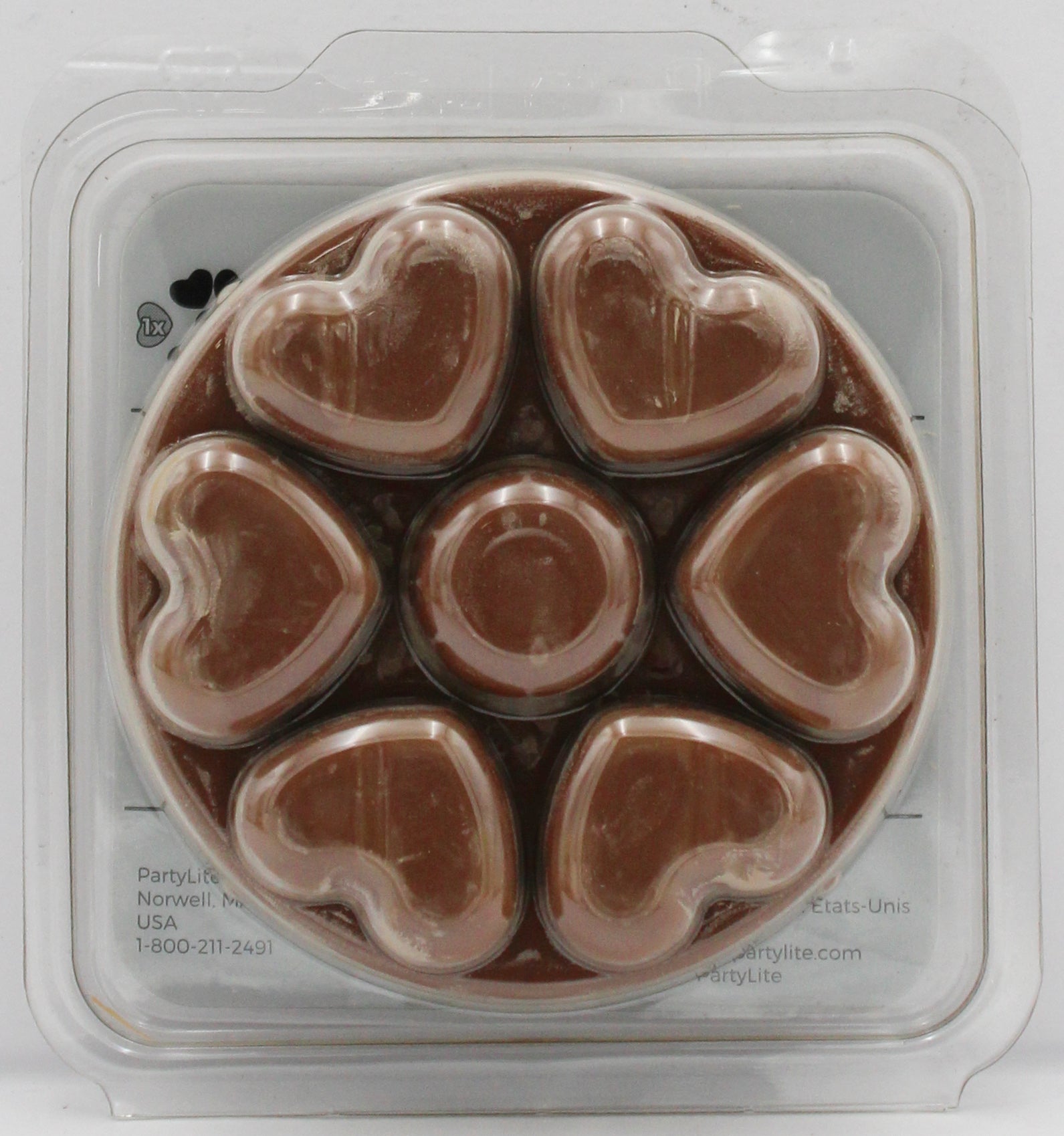 PARTYLITE AFTER DARK AMBER SUEDE SCENT PLUS HEART MELTS 3.2oz