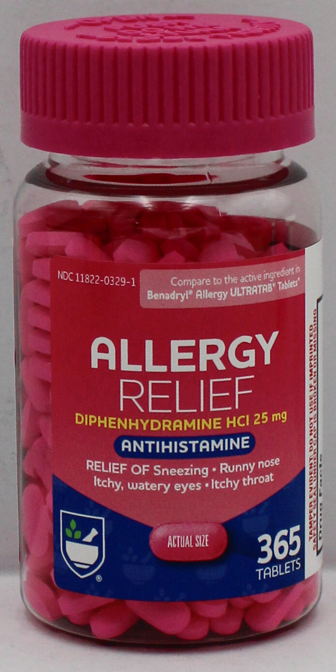 RITE AID ALLERGY RELIEF ANTIHISTAMINE PINK MINI TABLETS 365ct EXP 10/15/2026