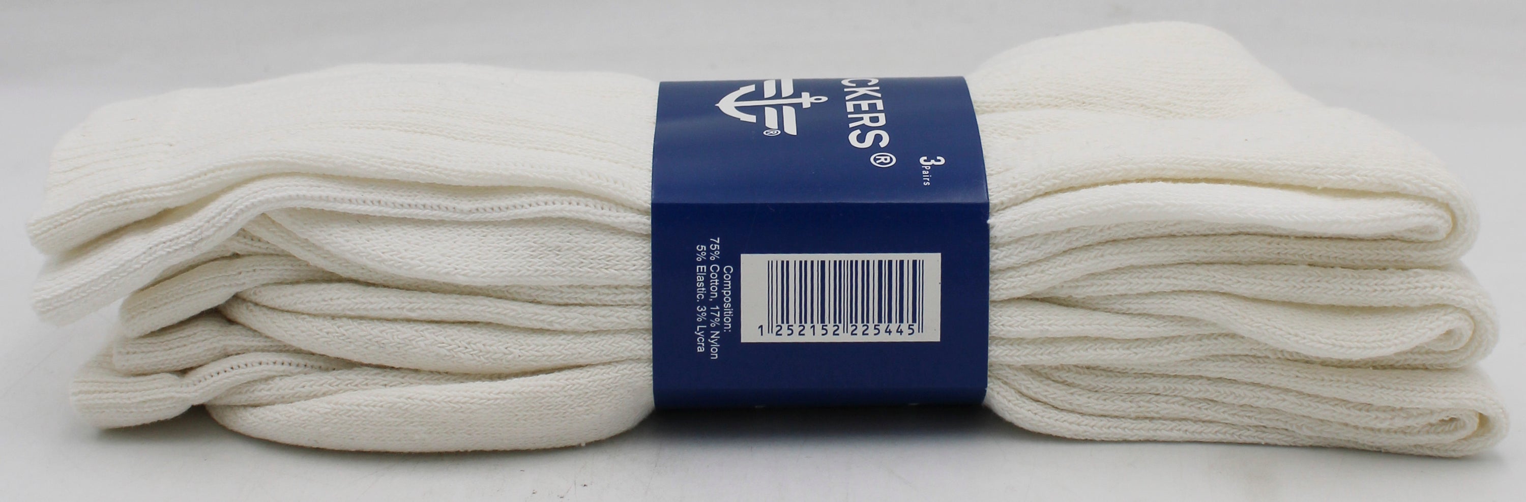 DOCKERS 3PK CREW SOCK -WHITE NI