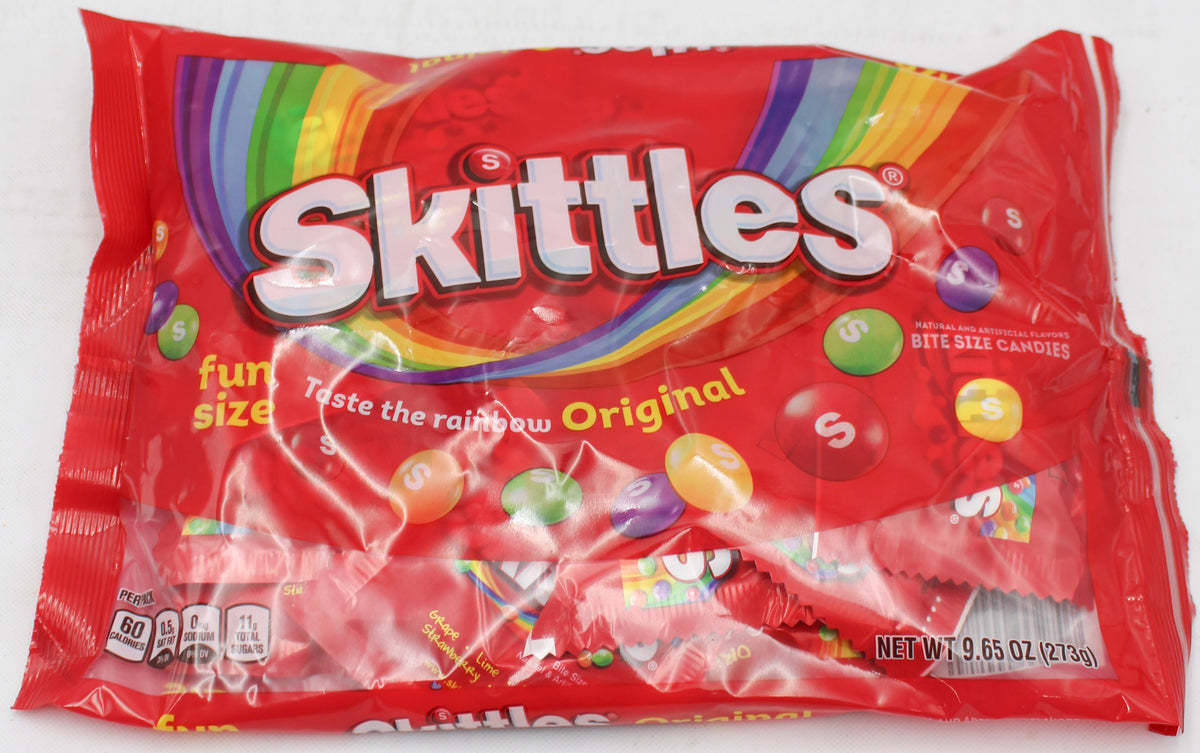SKITTLES ORIGINAL HALLOWEEN FUN SIZE CANDY 9.65oz BB 12/31/2027