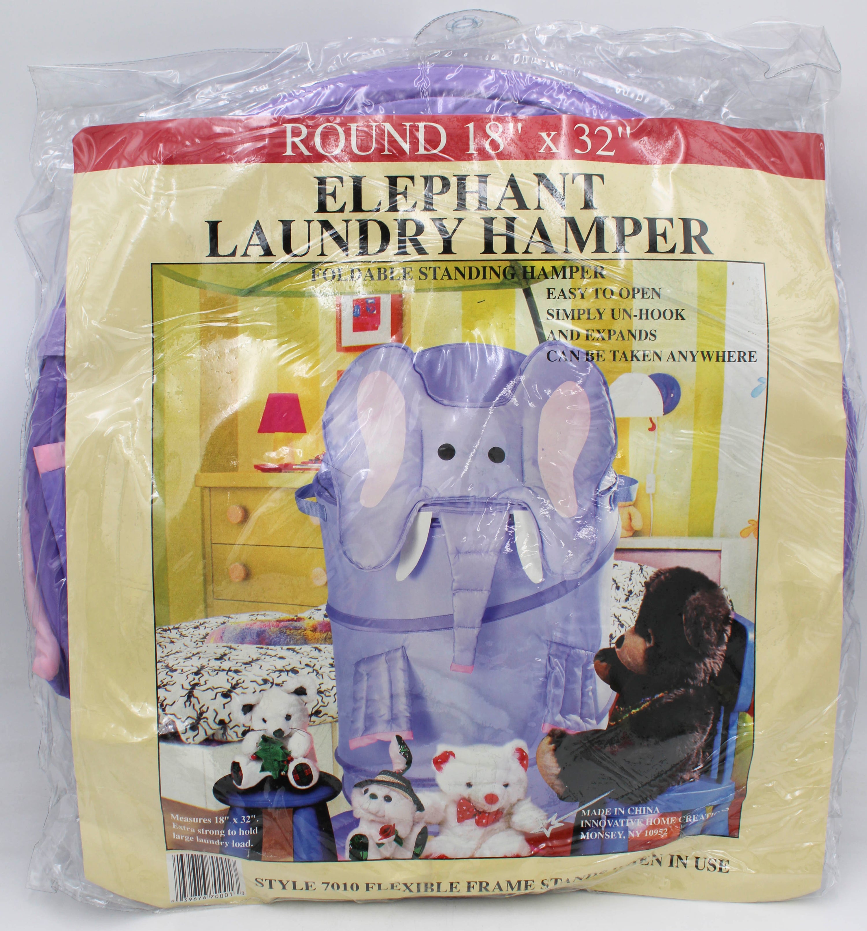 18''x32'' FOLDABLE STANDING HAMPER - ELEPHANT