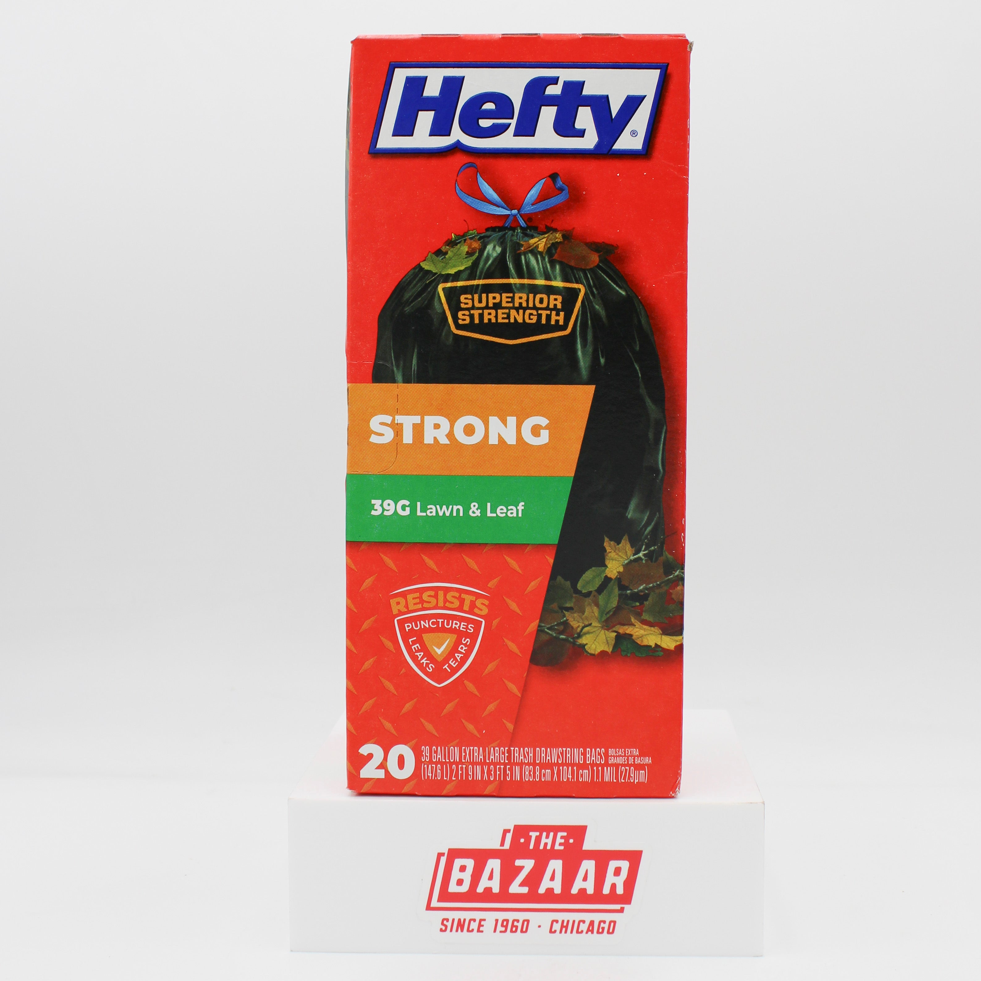 HEFTY STRONG LAWN & LEAF TRASH BAGS 39 GALLON 20CT